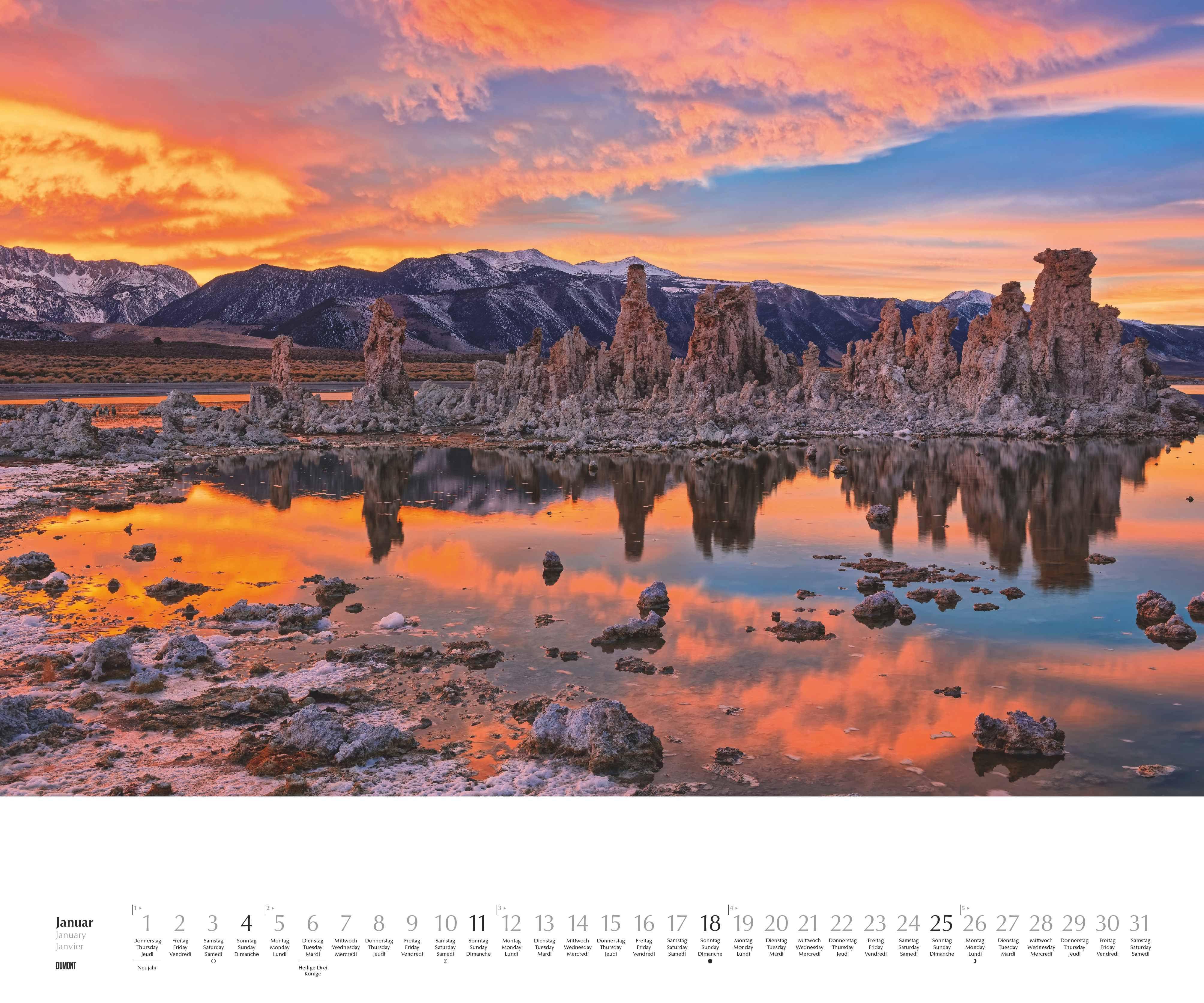 Beispielinhalt (Bild) Licht in der Landschaft 2026 - Wandkalender 60,0 x 50,0 cm - Spiralbindung