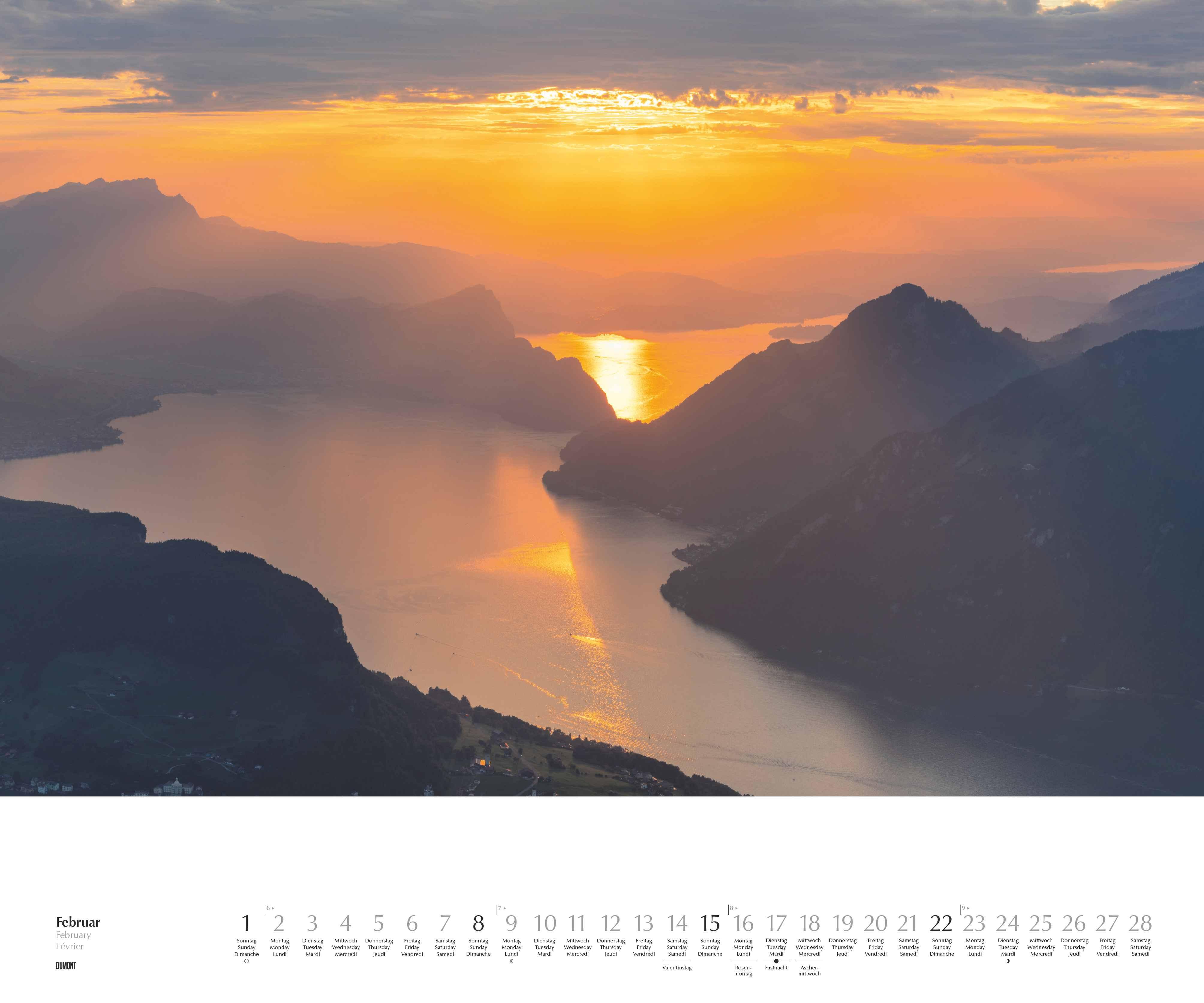 Beispielinhalt (Bild) Licht in der Landschaft 2026 - Wandkalender 60,0 x 50,0 cm - Spiralbindung
