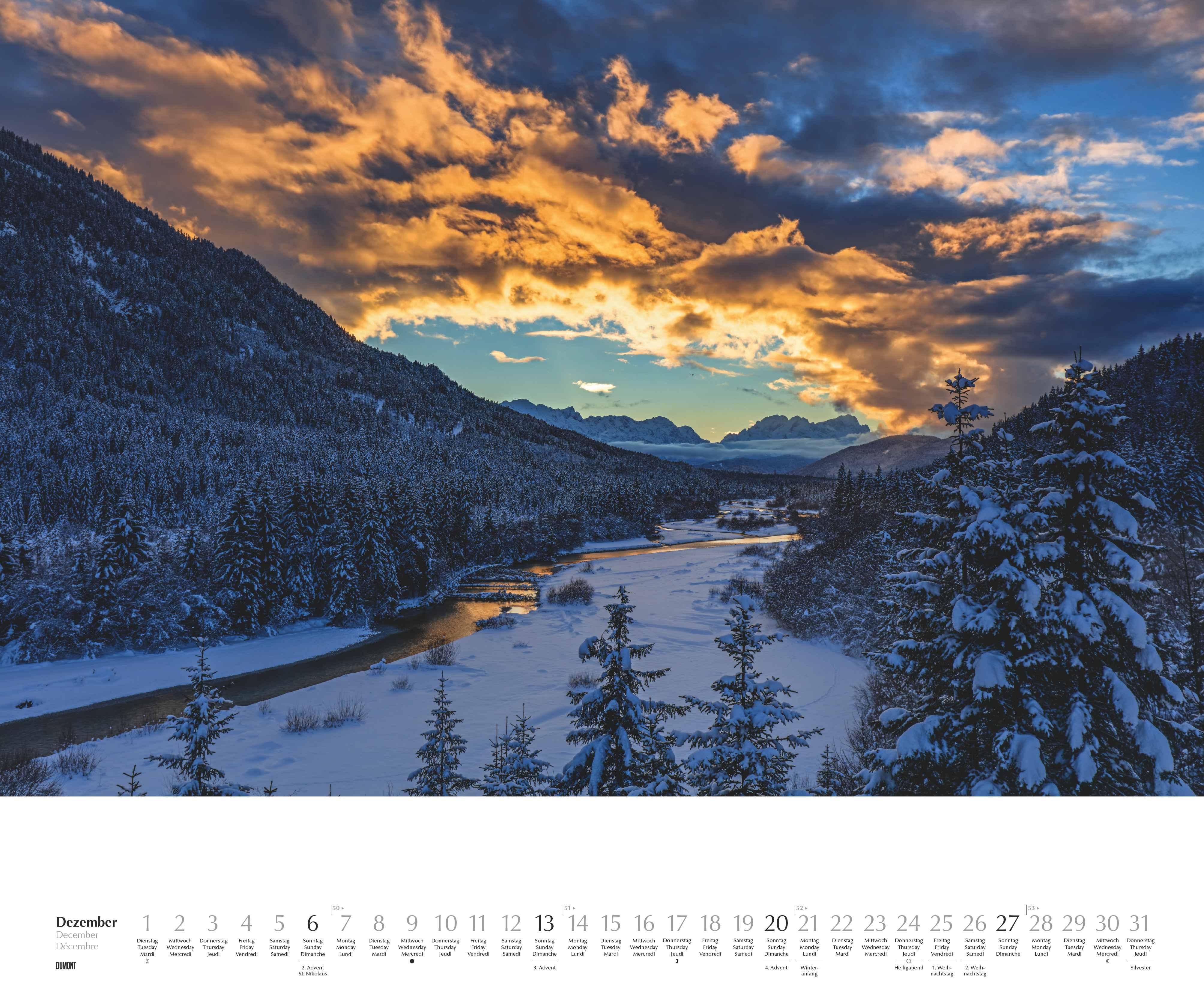 Beispielinhalt (Bild) Licht in der Landschaft 2026 - Wandkalender 60,0 x 50,0 cm - Spiralbindung