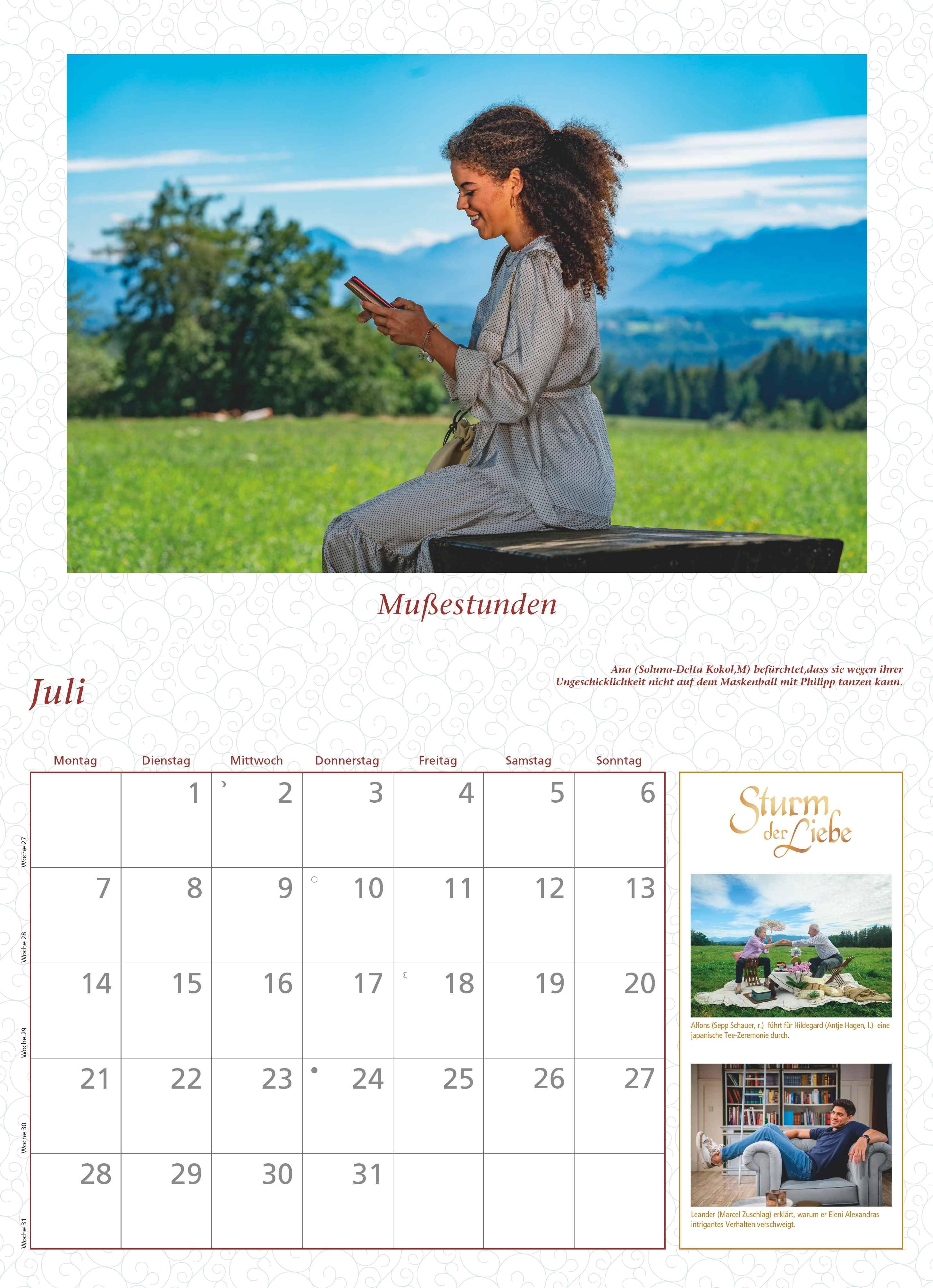 Beispielinhalt (Bild) Sturm der Liebe 2026 - Broschürenkalender - Wandkalender - mit Jahresplaner - Format 42 x 29 cm