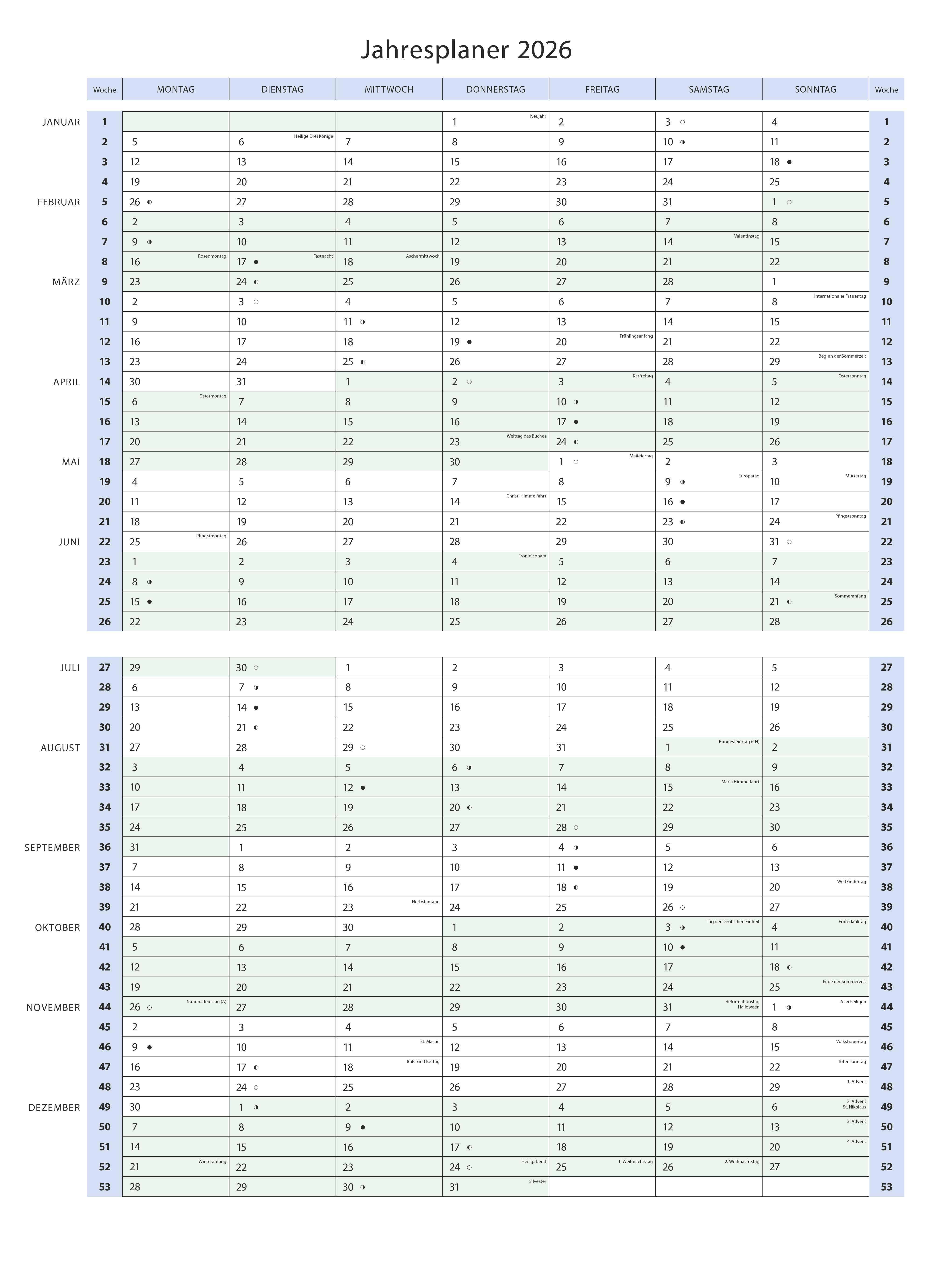 Beispielinhalt (Bild) Sturm der Liebe 2026 - Broschürenkalender - Wandkalender - mit Jahresplaner - Format 42 x 29 cm