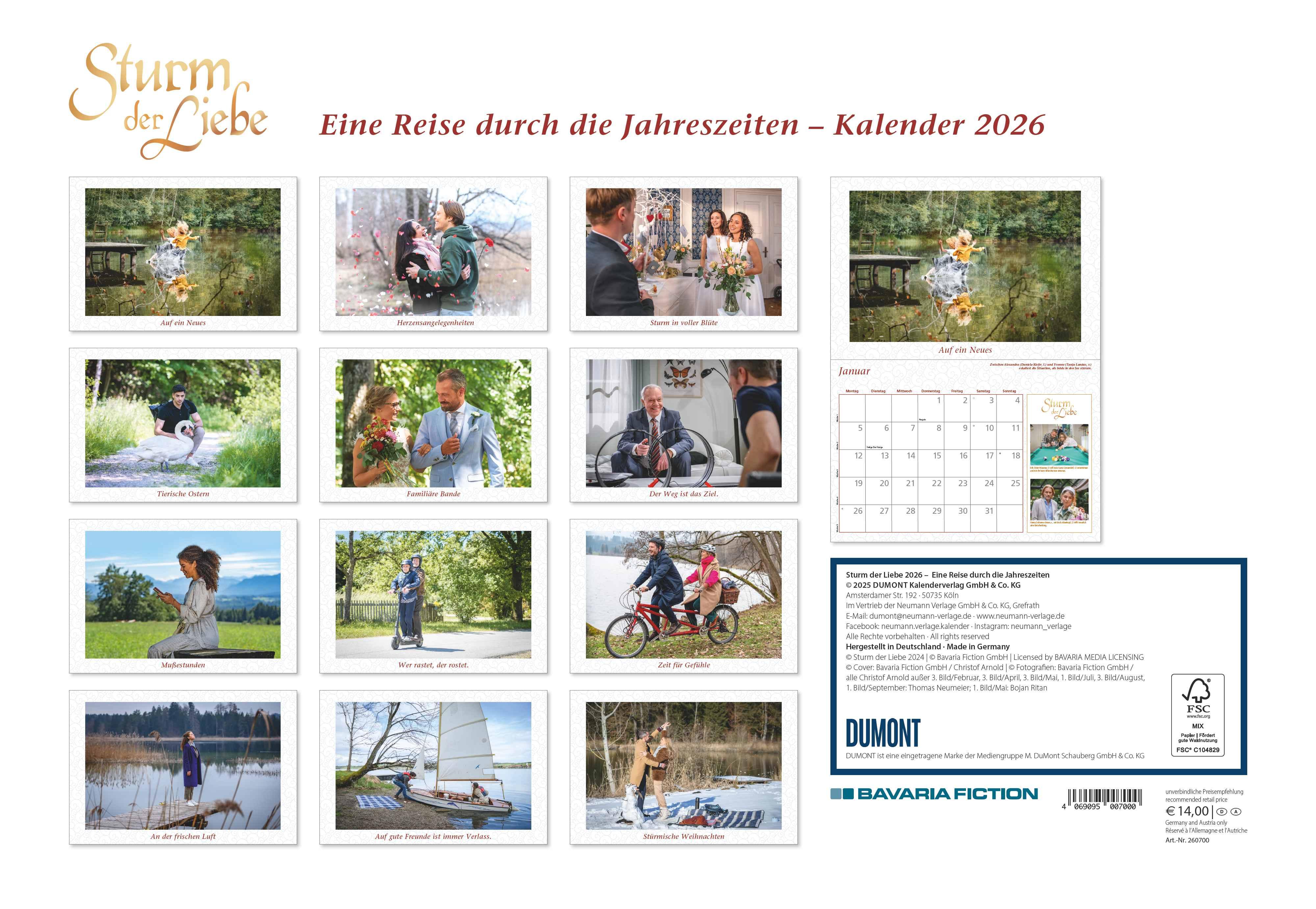 Beispielinhalt (Bild) Sturm der Liebe 2026 - Broschürenkalender - Wandkalender - mit Jahresplaner - Format 42 x 29 cm