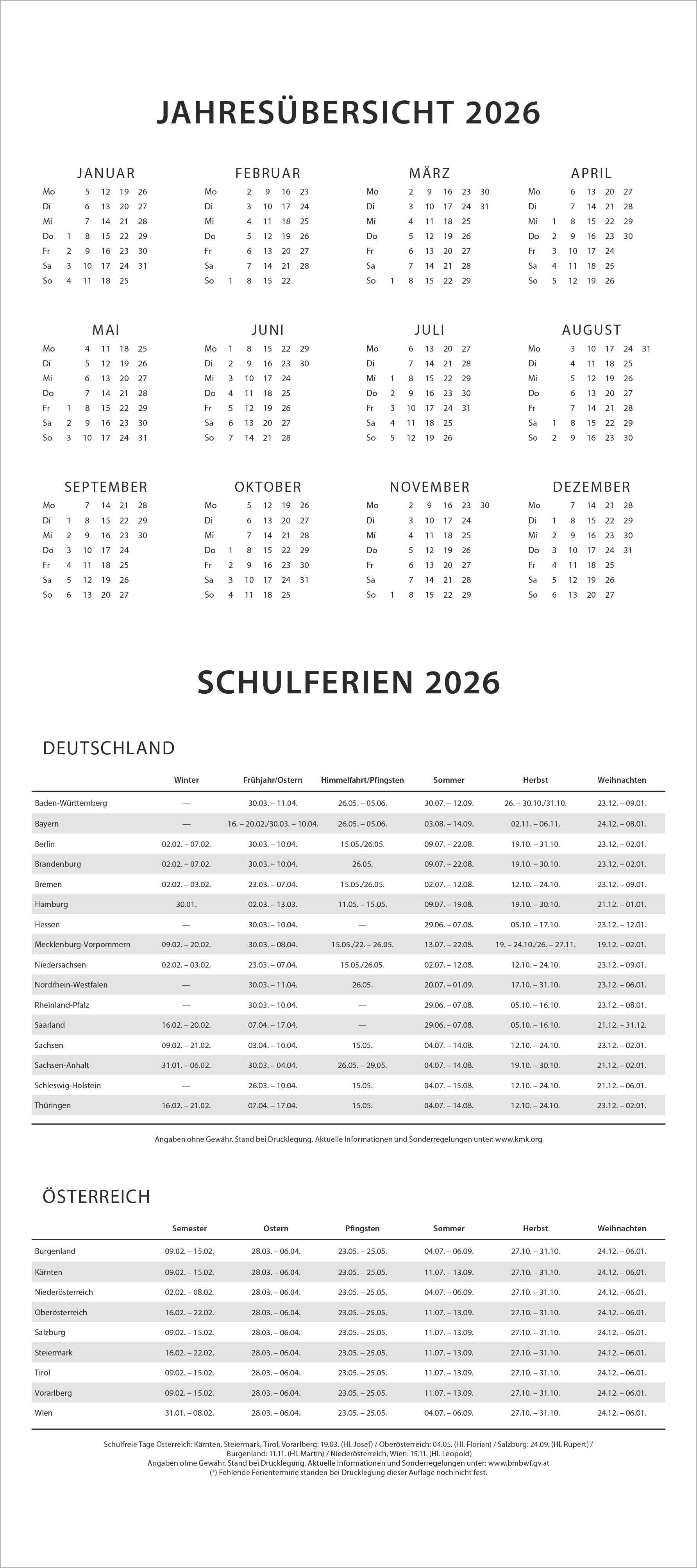 Beispielinhalt (Bild) Die Kuh Lieselotte Familienkalender 2026 - Von Alexander Steffenmeier - Familienplaner mit 5 Spalten - Format 22 x 49,5 cm
