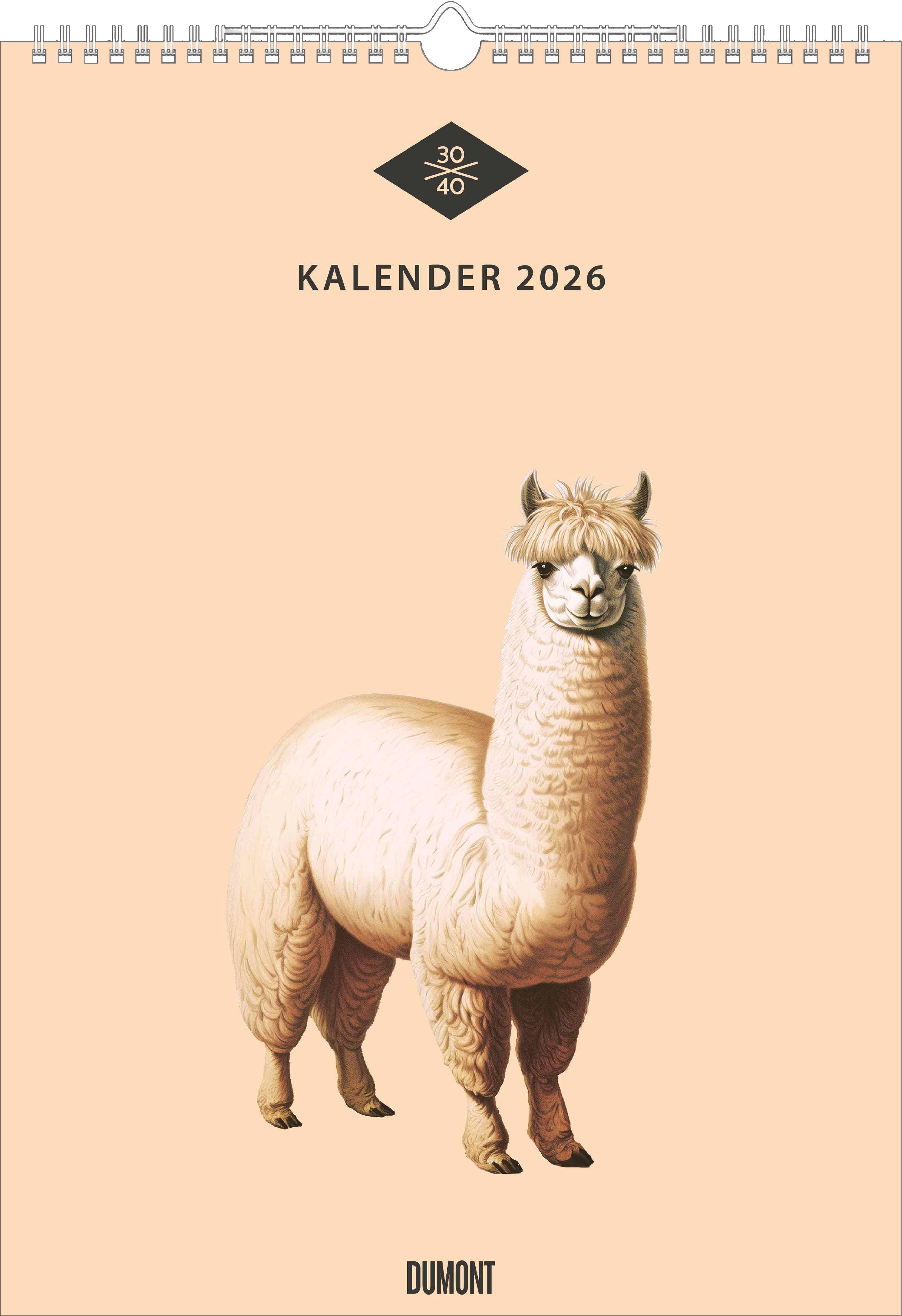 Vorderes Coverbild Wandkalender 'Menagerie' 2026 - Historische Tier- und -Pflanzen-Zeichnungen modern interpretiert - Von 30x40 - 29,7 x 42 cm - Mit Spiralbindung