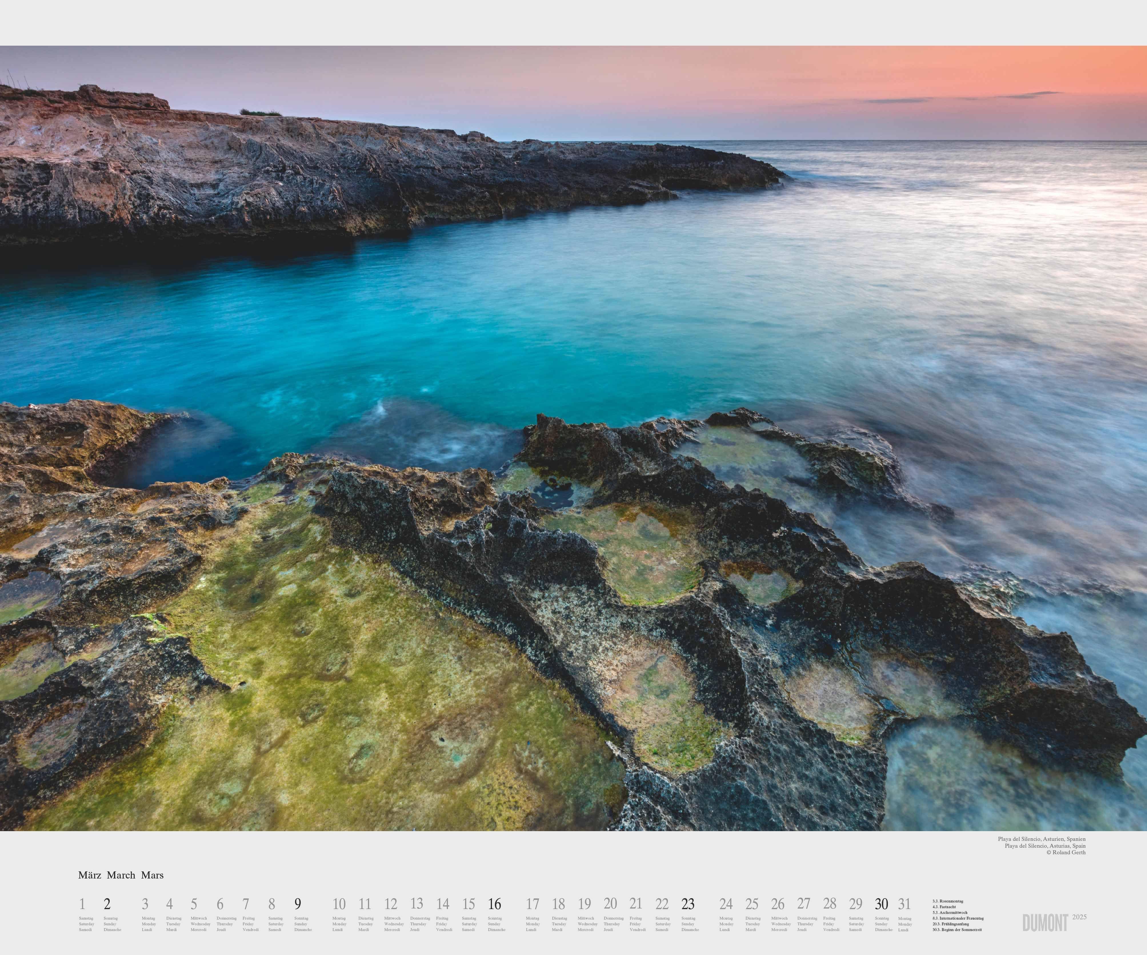 Beispielinhalt (Bild) Das Meer 2026 - Natur-Fotografie von Roland Gerth - Wandkalender 60 x 50 cm - Spiralbindung
