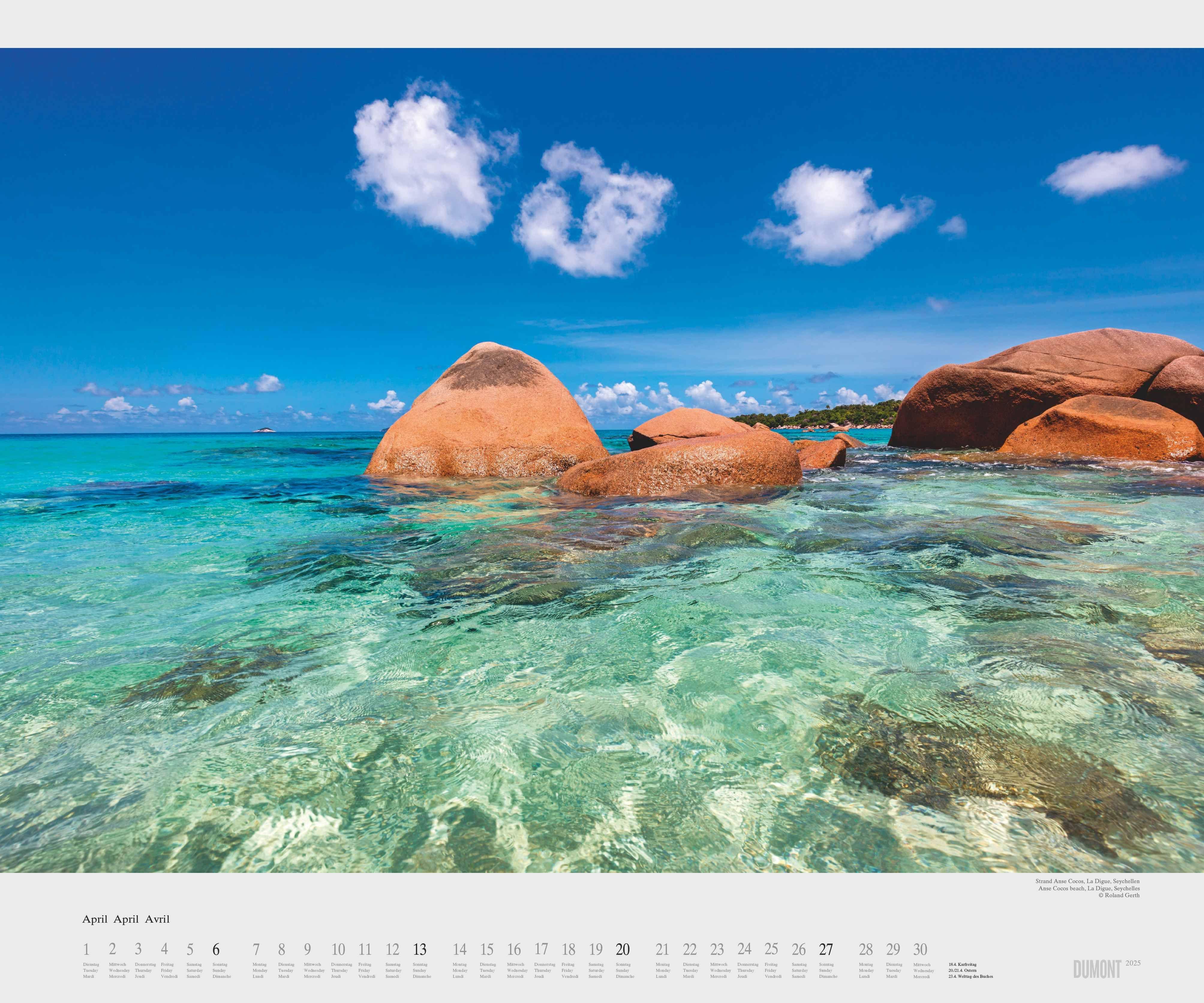 Beispielinhalt (Bild) Das Meer 2026 - Natur-Fotografie von Roland Gerth - Wandkalender 60 x 50 cm - Spiralbindung