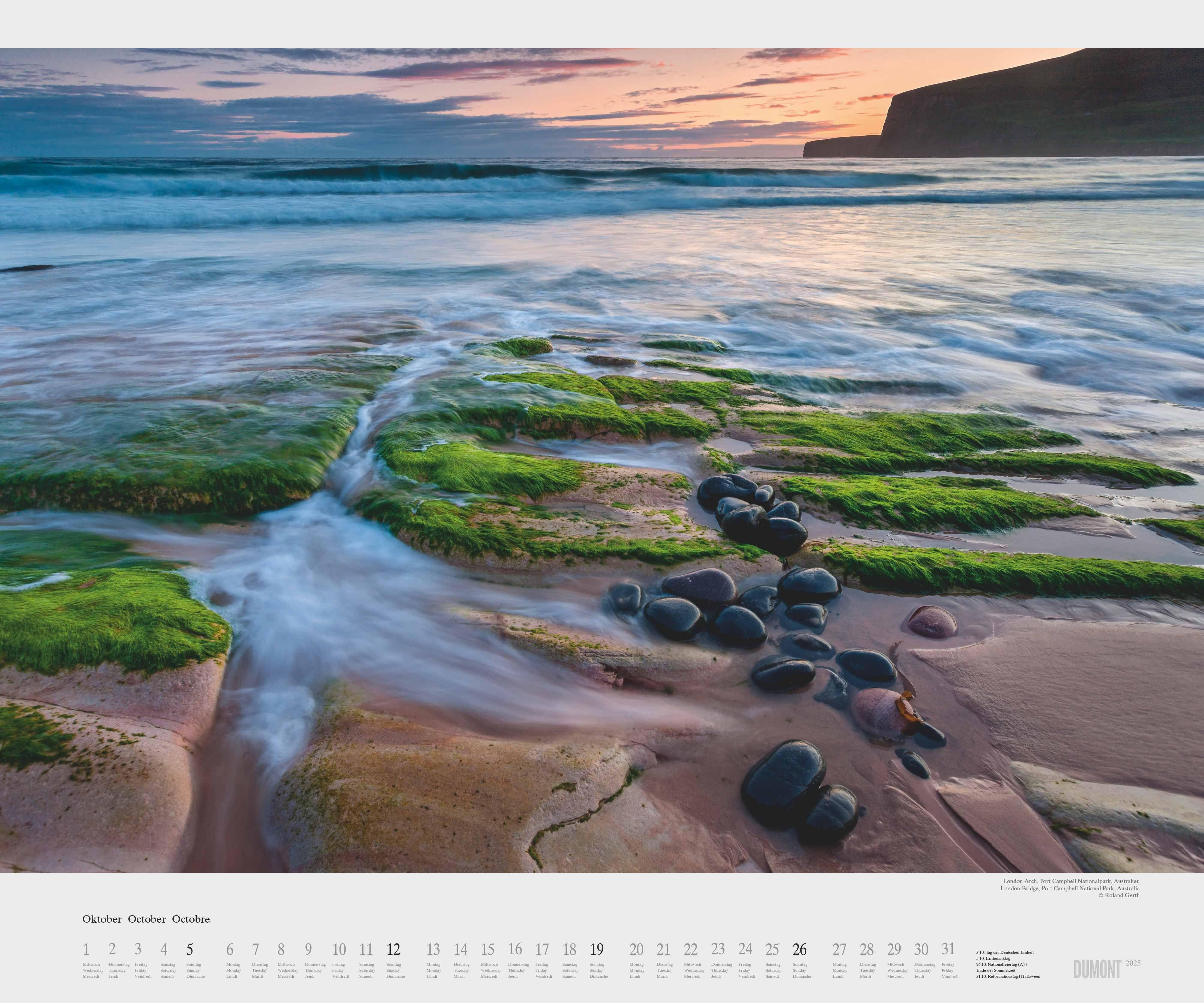 Beispielinhalt (Bild) Das Meer 2026 - Natur-Fotografie von Roland Gerth - Wandkalender 60 x 50 cm - Spiralbindung