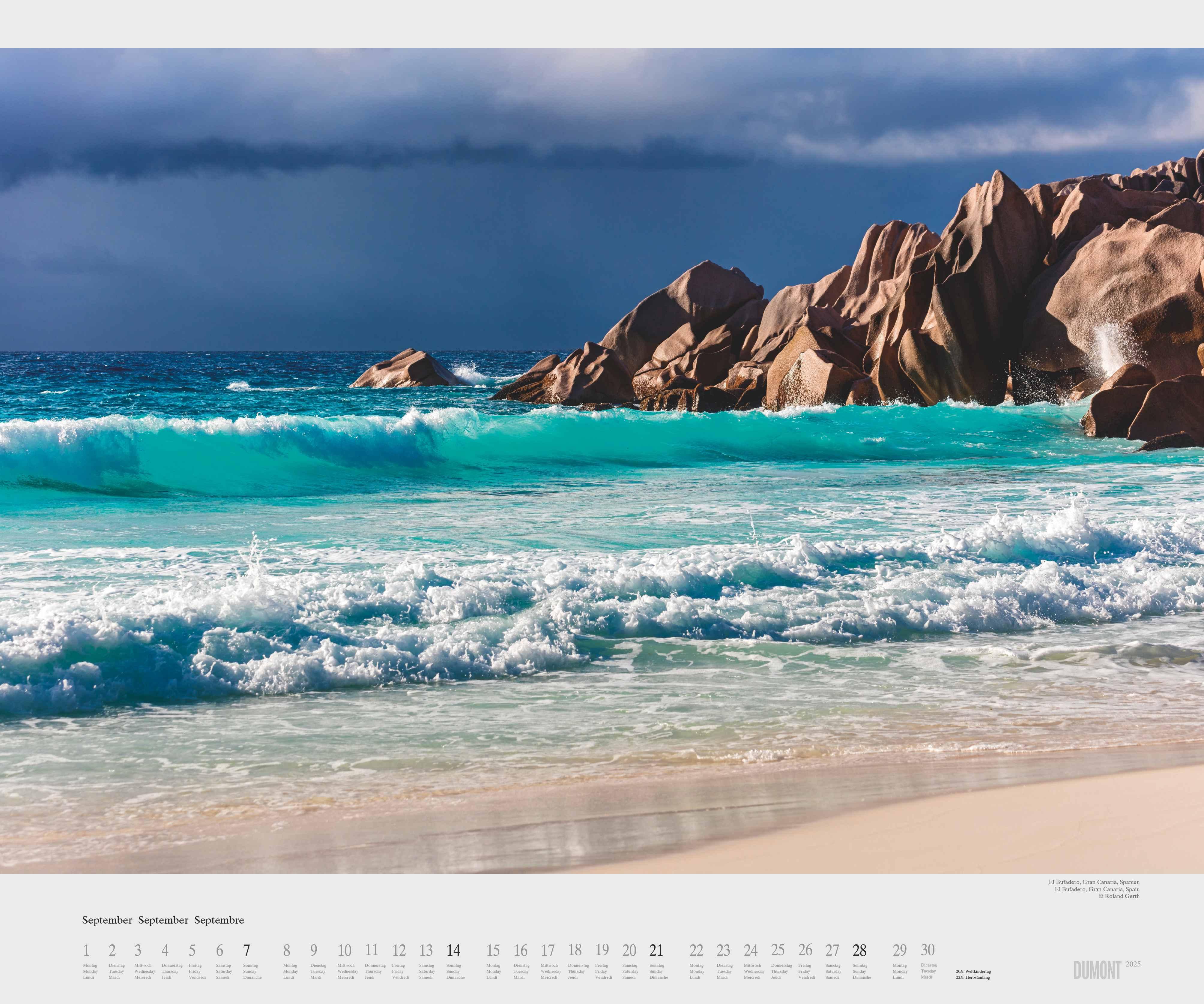 Beispielinhalt (Bild) Das Meer 2026 - Natur-Fotografie von Roland Gerth - Wandkalender 60 x 50 cm - Spiralbindung