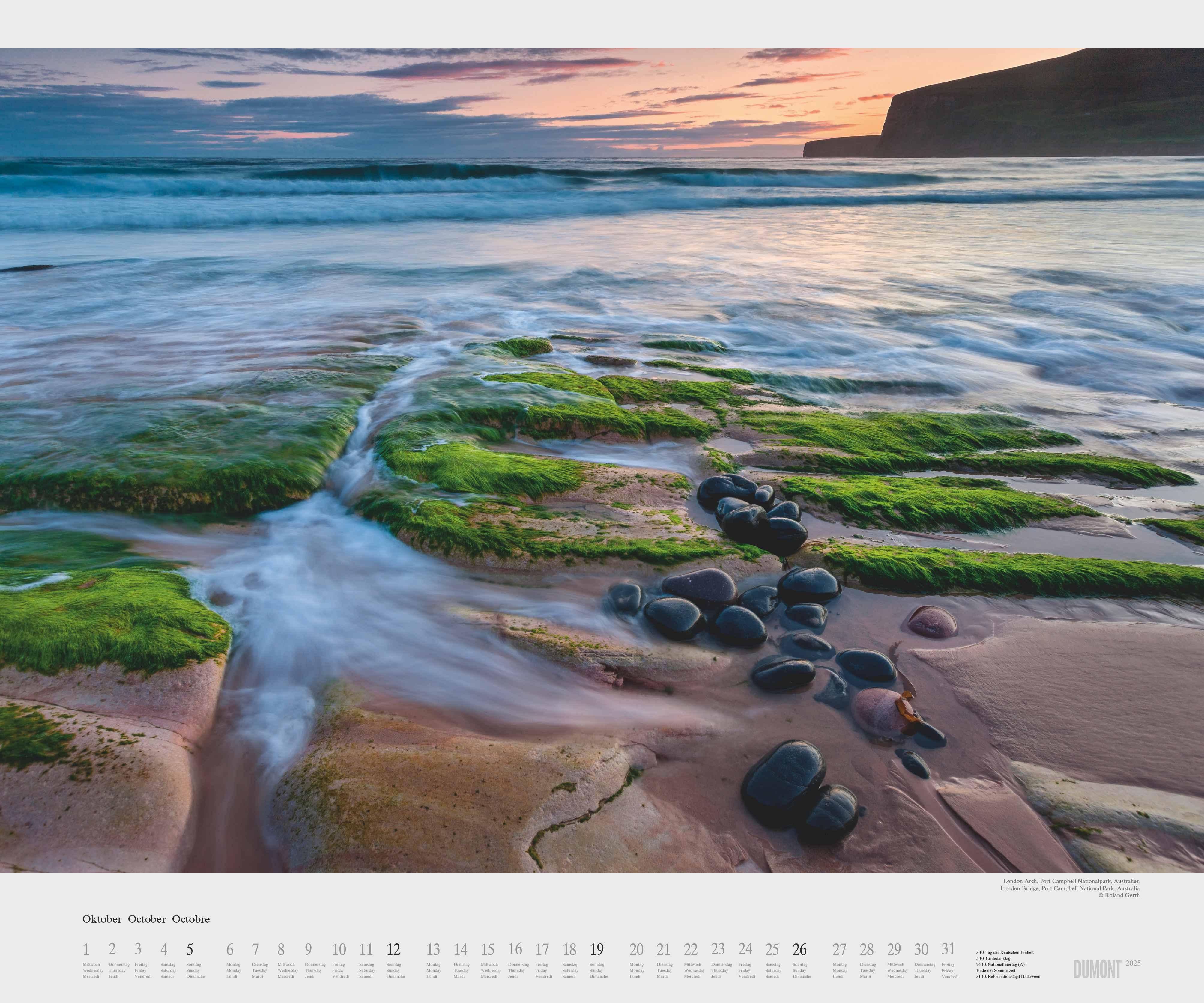 Beispielinhalt (Bild) Das Meer 2026 - Natur-Fotografie von Roland Gerth - Wandkalender 60 x 50 cm - Spiralbindung