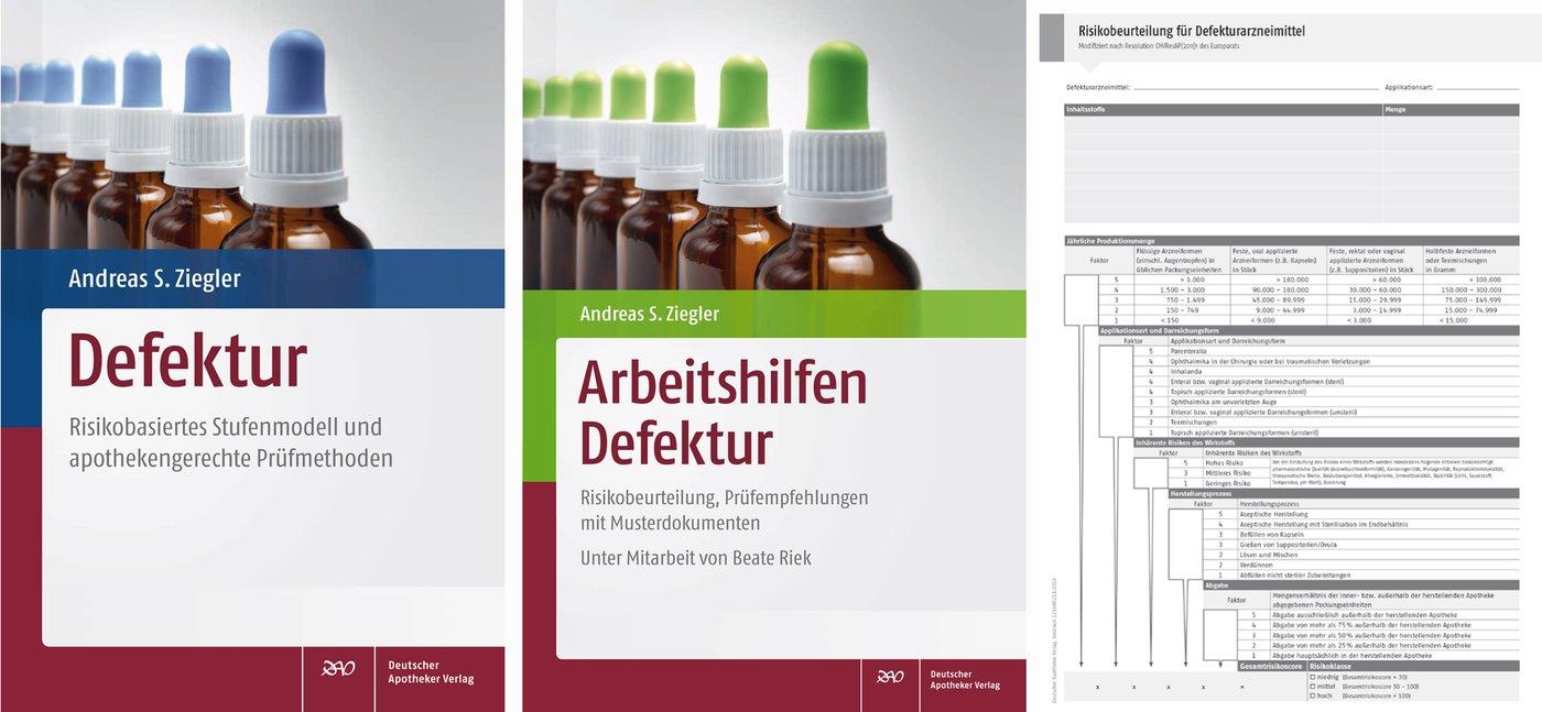 Vorderes Coverbild Defektur und Arbeitshilfen Defektur mit Risikobeurteilungs-Block