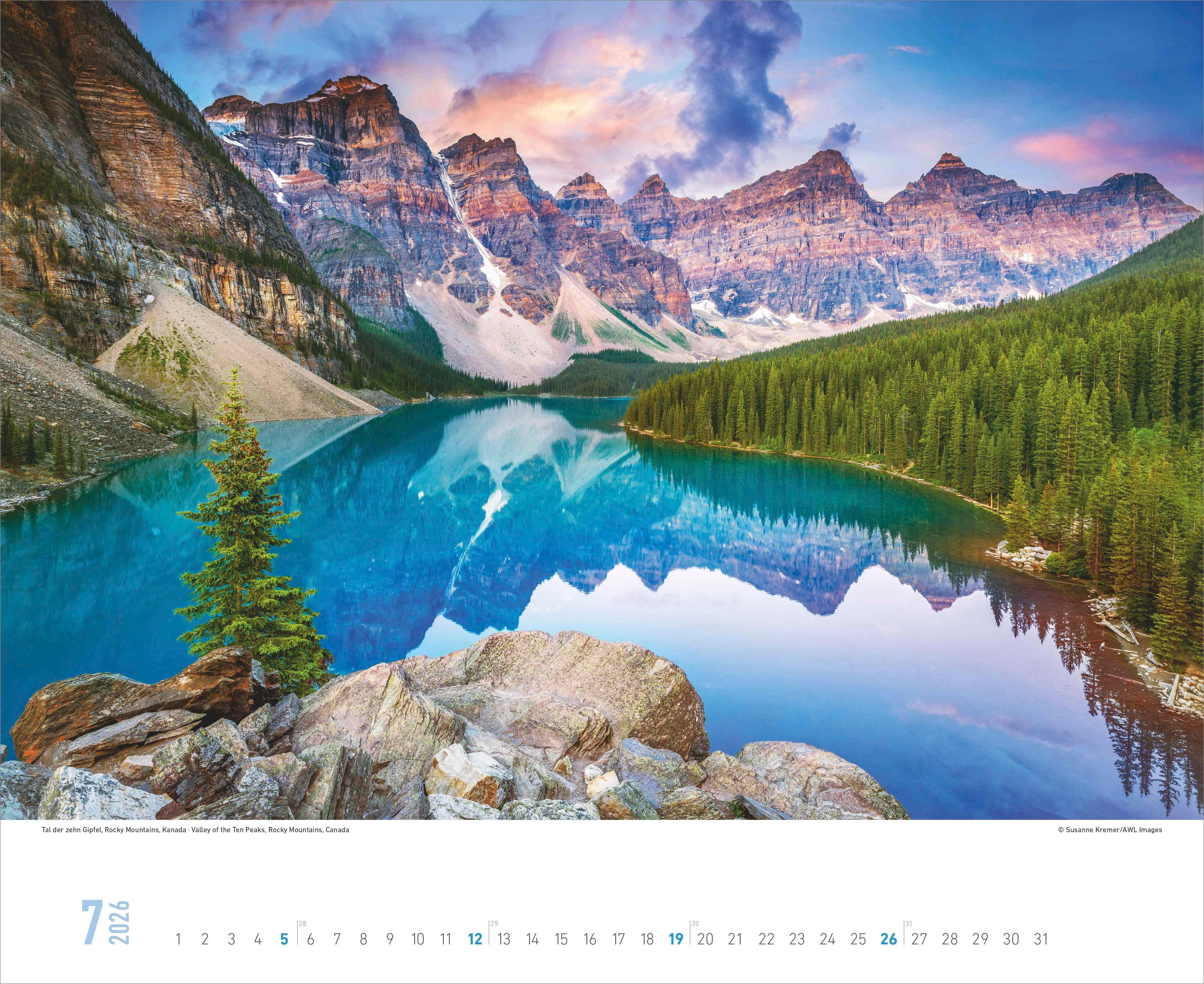 Beispielinhalt (Bild) ALPHA EDITION - Faszinierende Berge 2026 - 52 x 42,5 cm