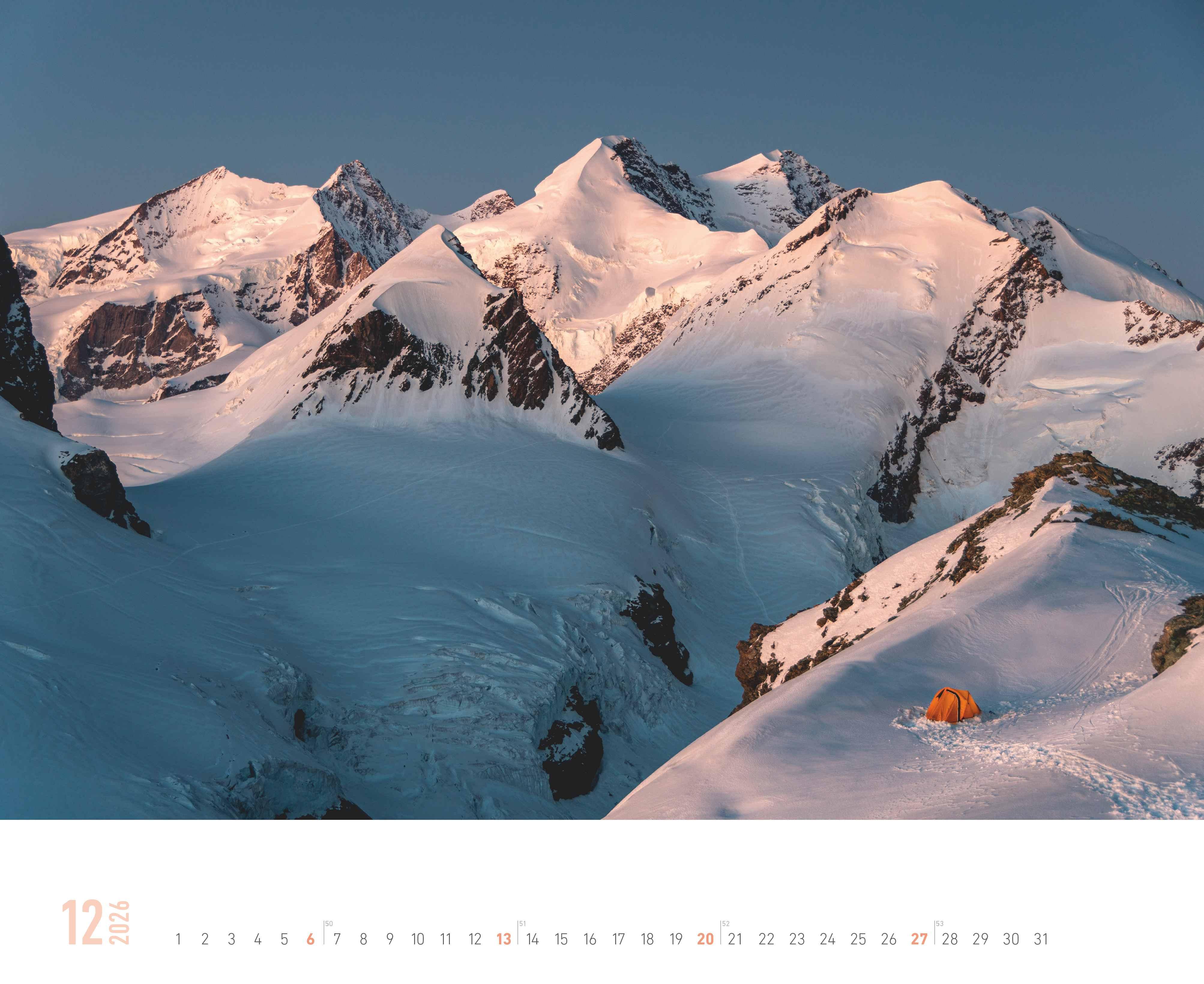 Beispielinhalt (Bild) ALPHA EDITION - Faszinierende Berge 2026 - 52 x 42,5 cm