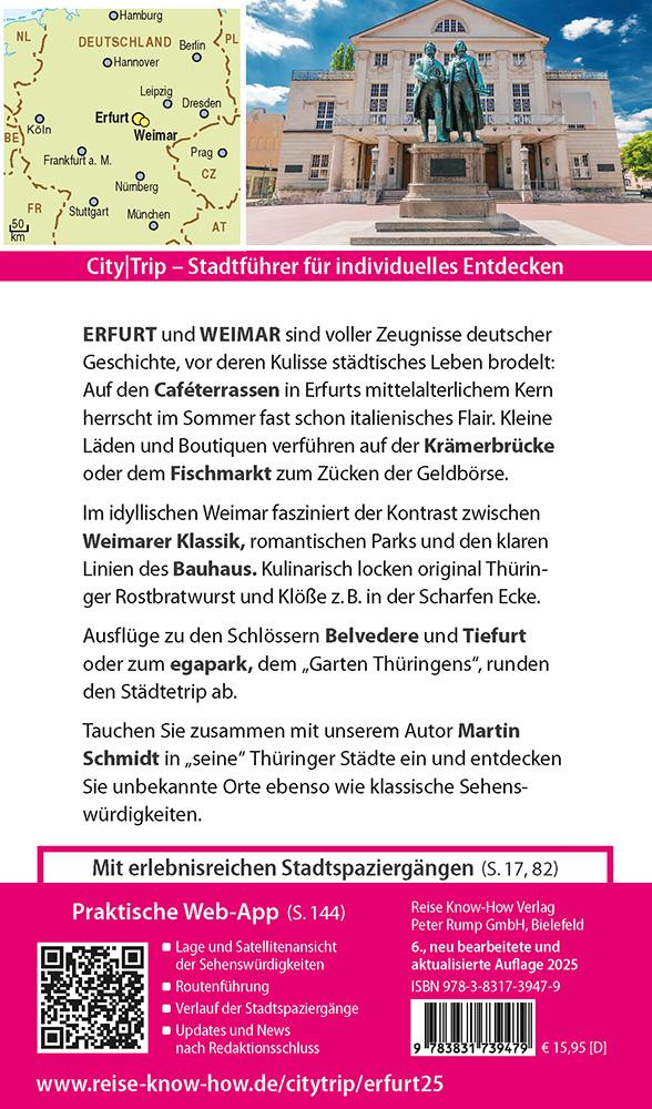 Rückseitencover Reise Know-How CityTrip Erfurt und Weimar