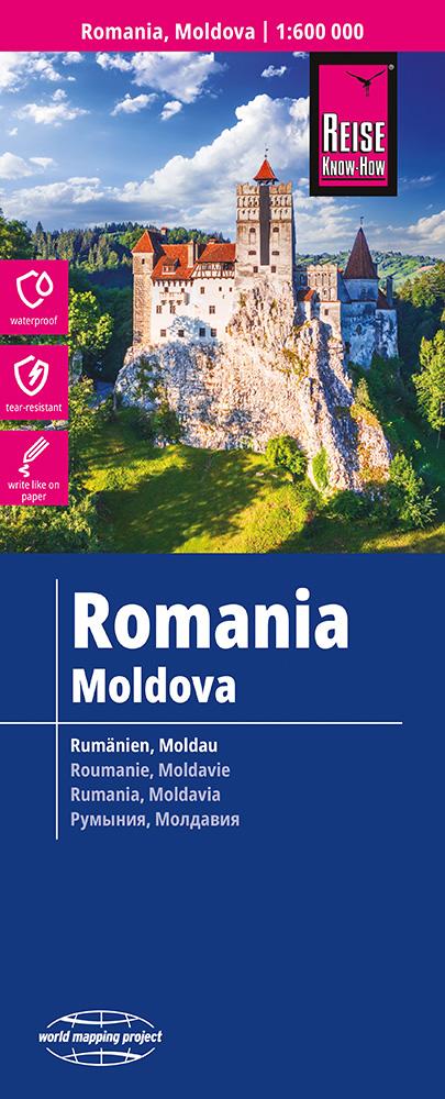 Vorderes Coverbild Reise Know-How Landkarte Rumänien, Moldau / Romania, Moldova (1:600.000)