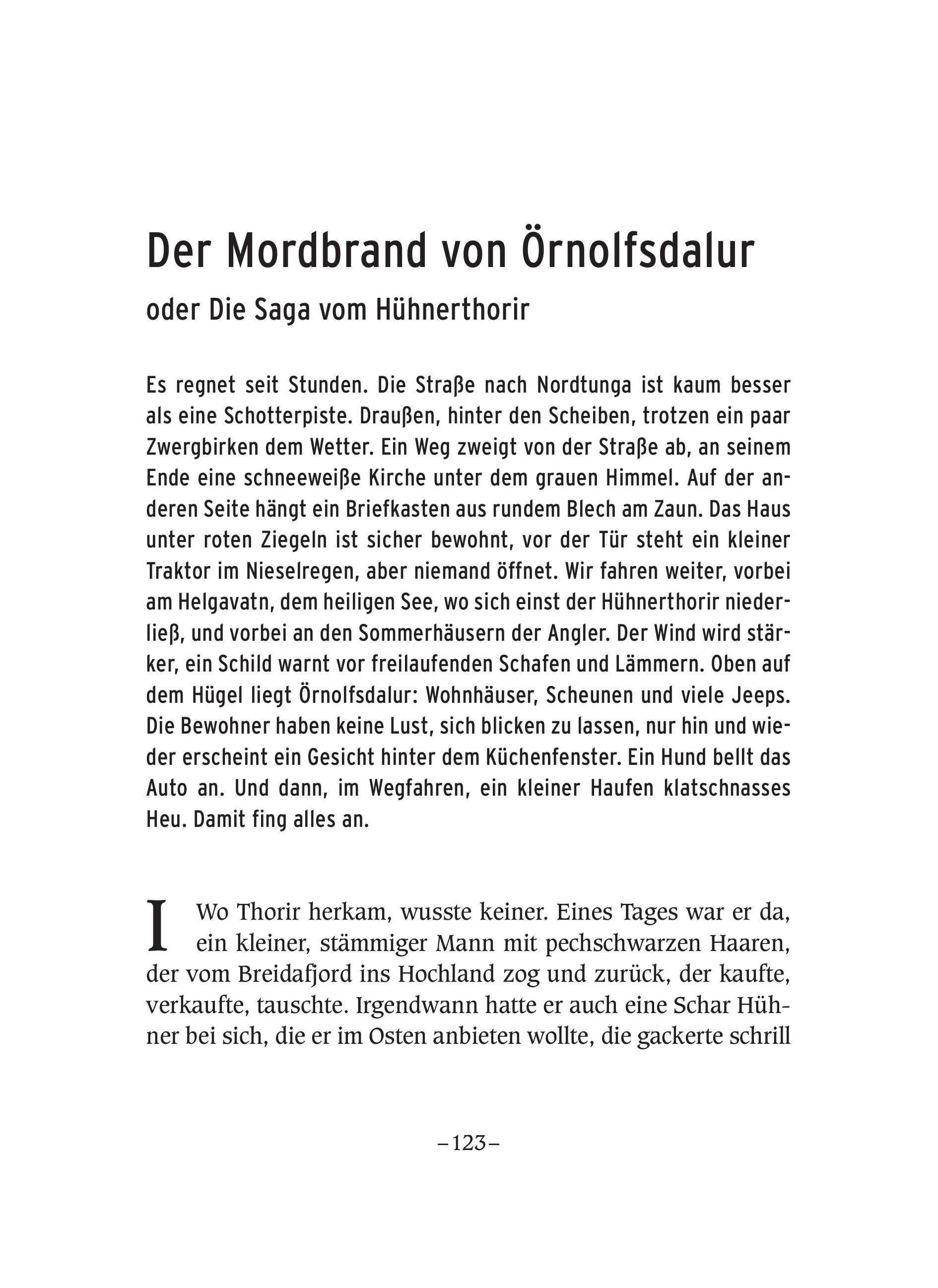 Beispielinhalt (Bild) Der Mordbrand von Örnolfsdalur und andere Isländer-Sagas