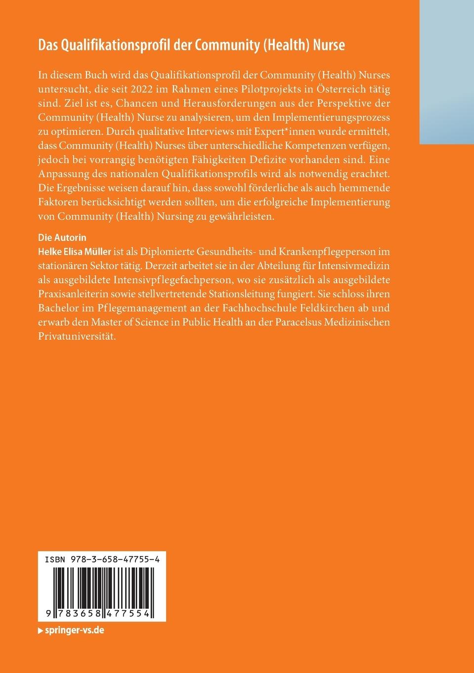 Rückseitencover Das Qualifikationsprofil der Community (Health) Nurse