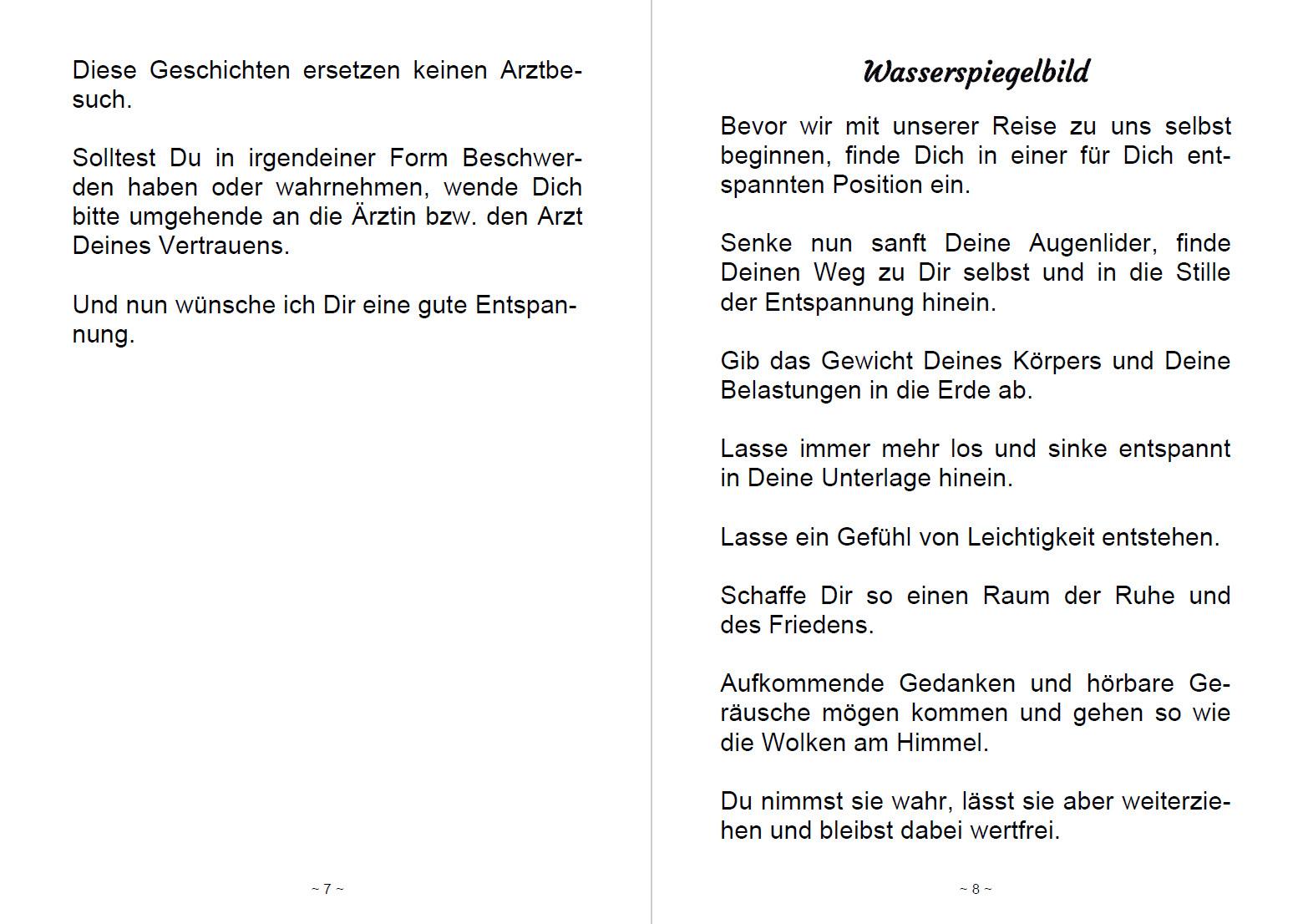 Beispielinhalt (Bild) 30 kurze Entspannungsgeschichten
