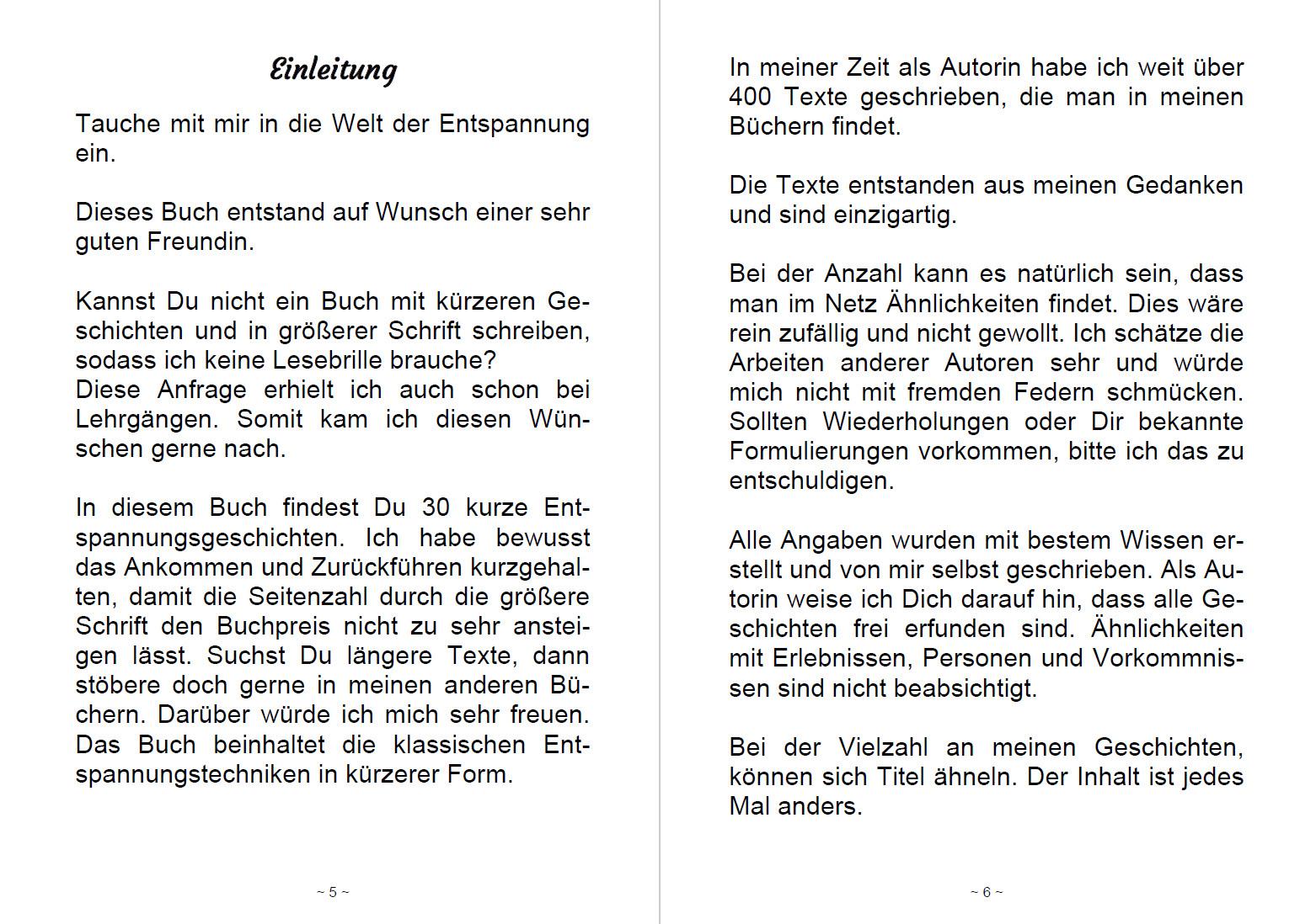 Beispielinhalt (Bild) 30 kurze Entspannungsgeschichten