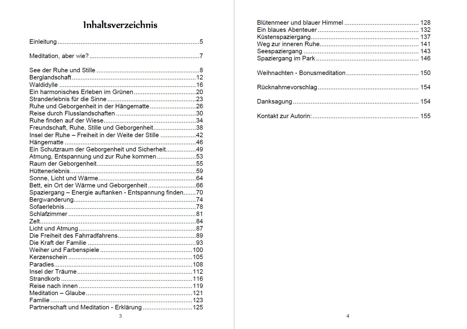 Beispielinhalt (Bild) 40 Meditationen für deine persönliche Auszeit