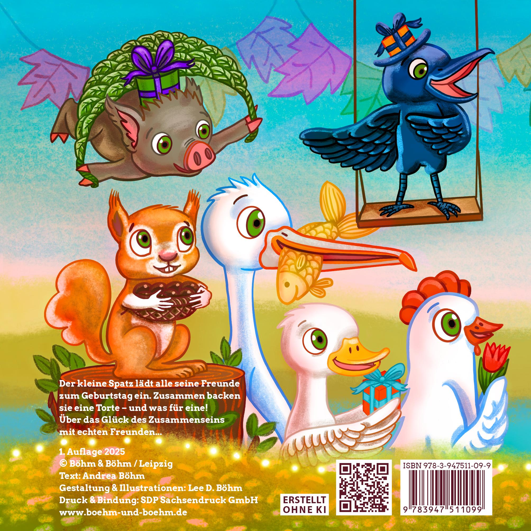 Rückseitencover Der kleine Spatz feiert Geburtstag