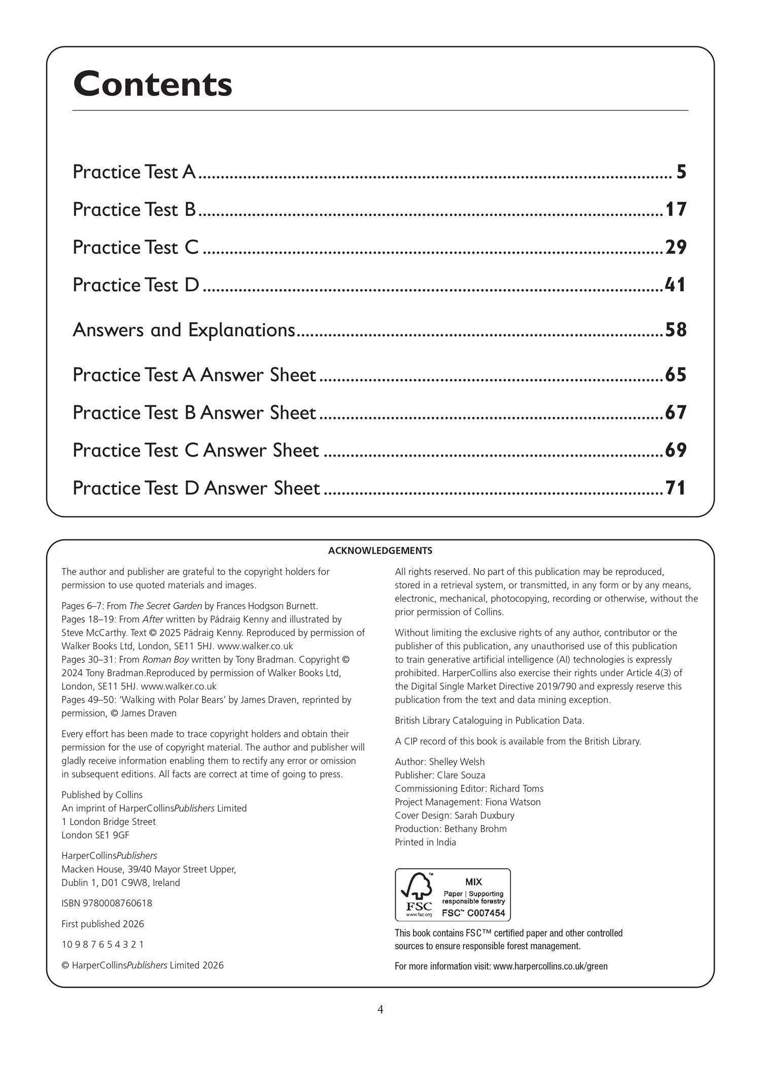Beispielinhalt (Bild) 11+ English Practice Papers Book 3