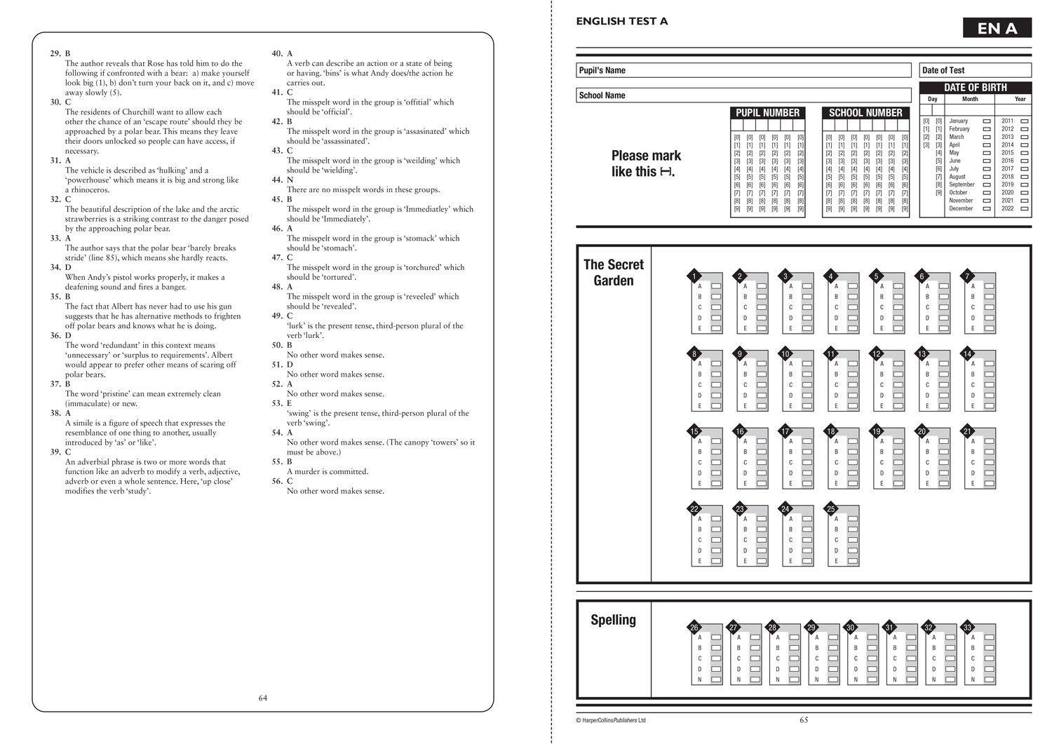 Beispielinhalt (Bild) 11+ English Practice Papers Book 3