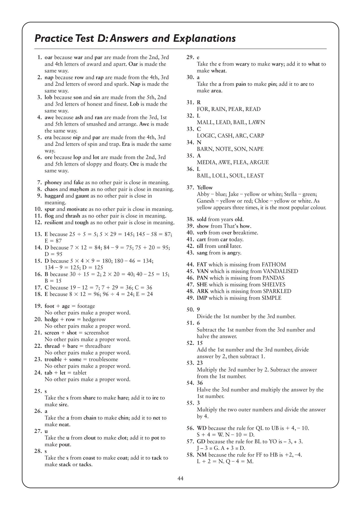 Beispielinhalt (Bild) 11+ Verbal Reasoning Practice Papers Book 3