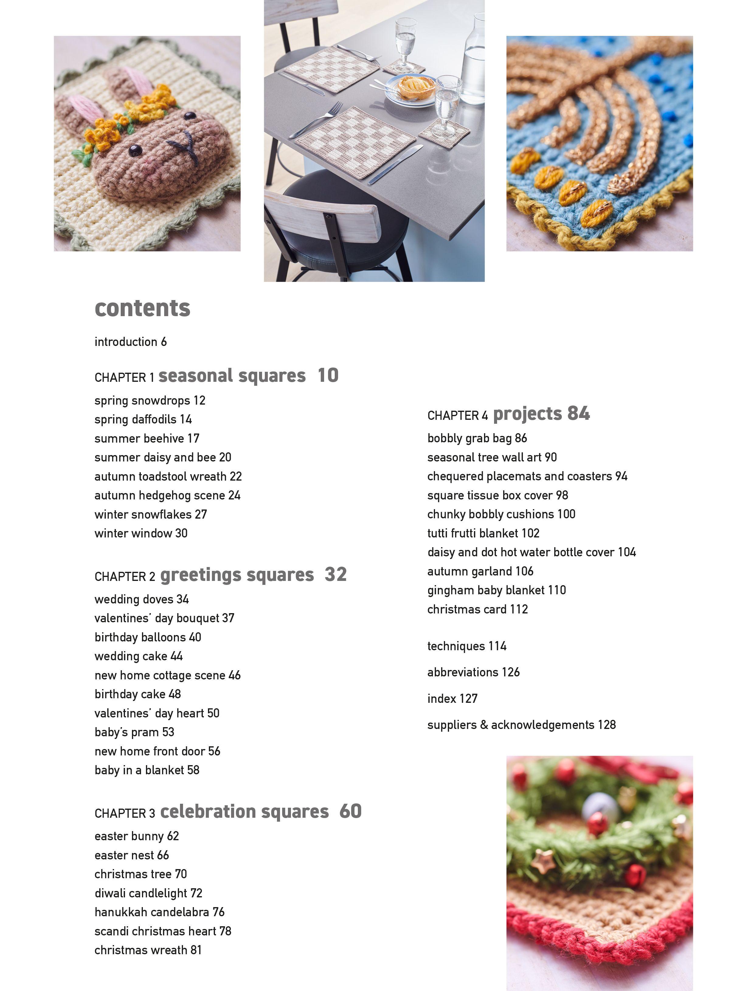 Beispielinhalt (Bild) Crocheted Squares: 35 patterns to make