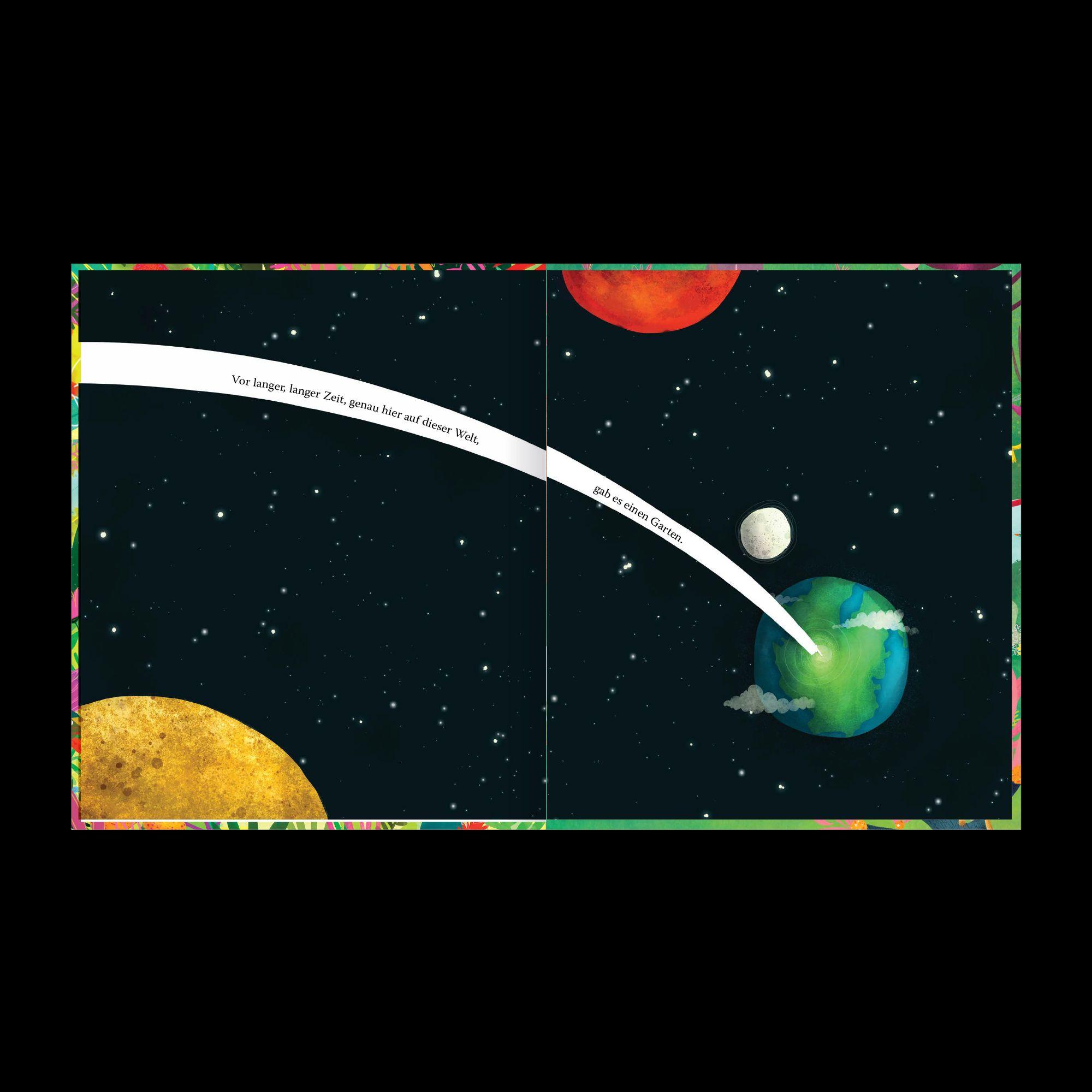 Beispielinhalt (Bild) Der Garten, der Vorhang und das Kreuz