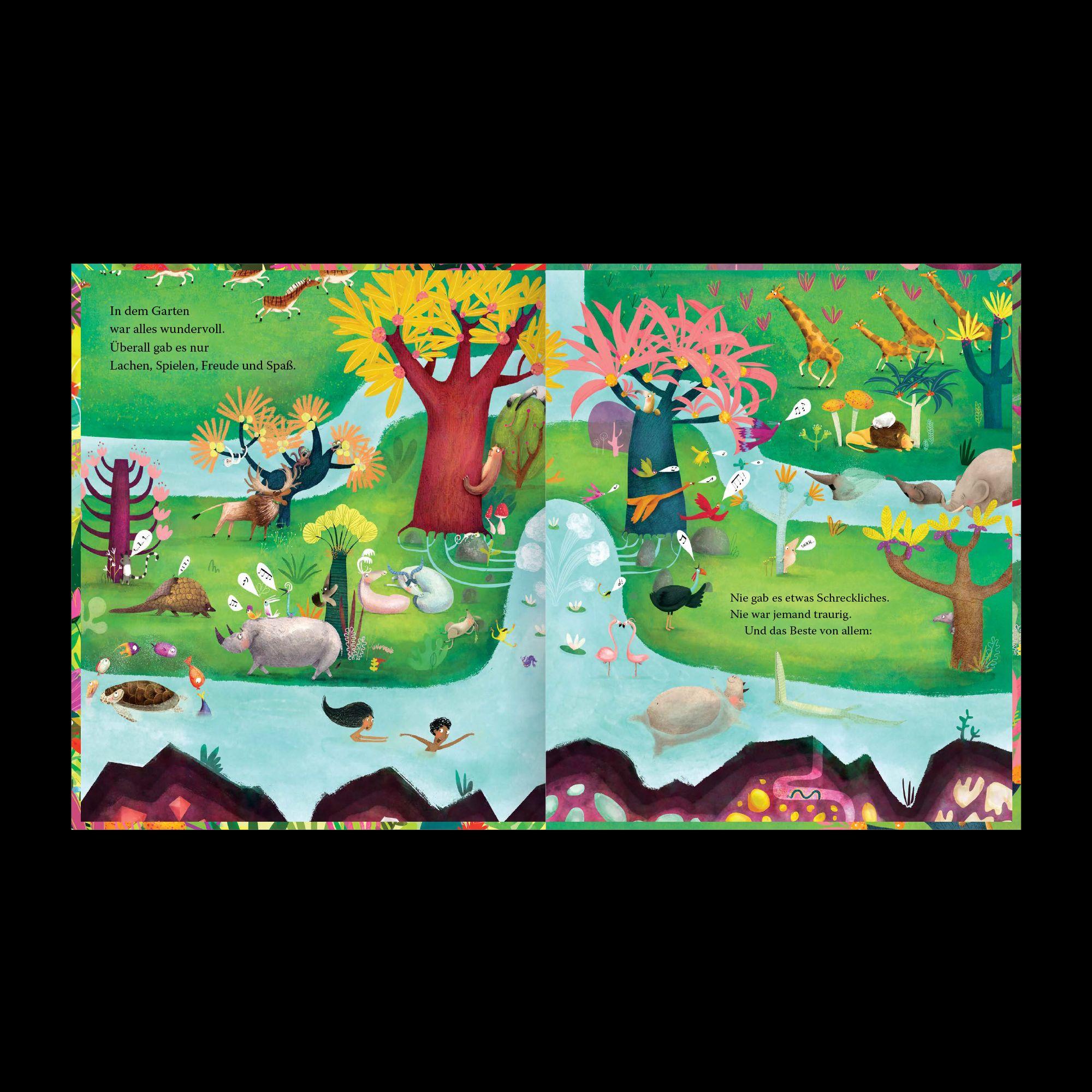 Beispielinhalt (Bild) Der Garten, der Vorhang und das Kreuz