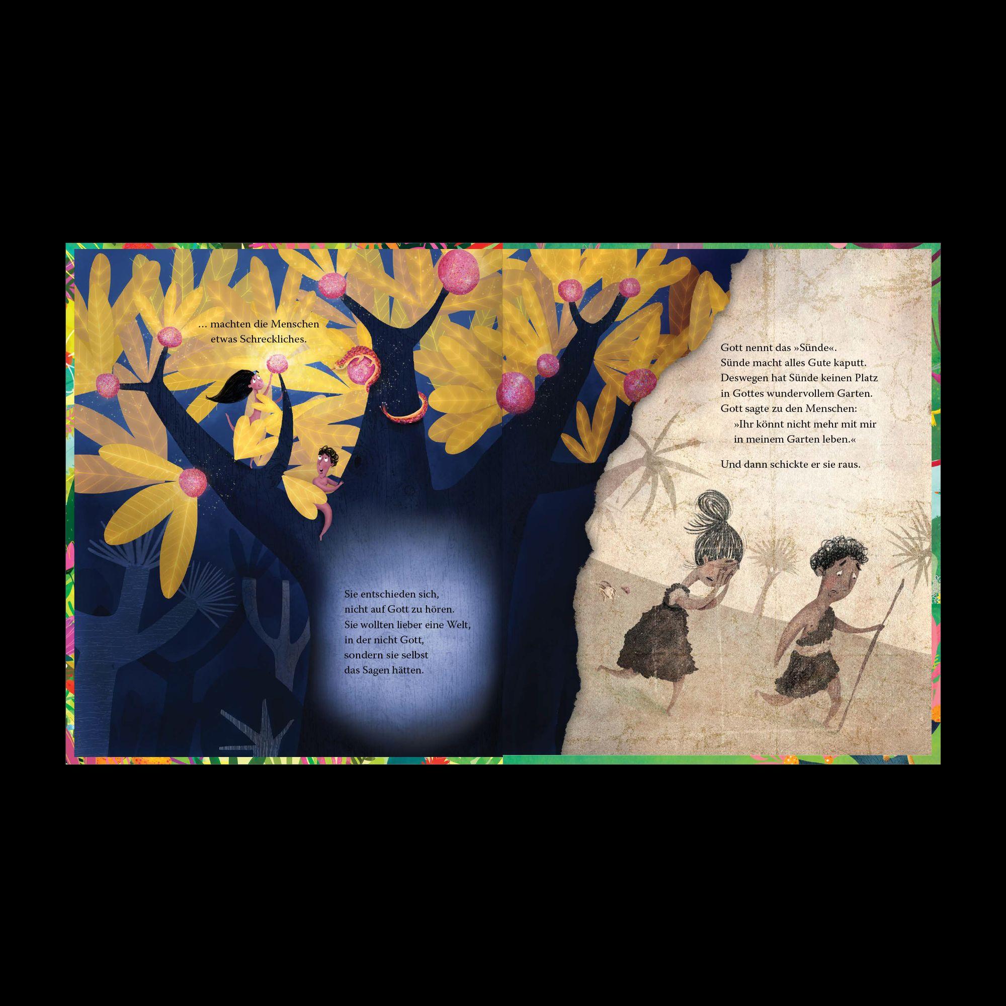 Beispielinhalt (Bild) Der Garten, der Vorhang und das Kreuz