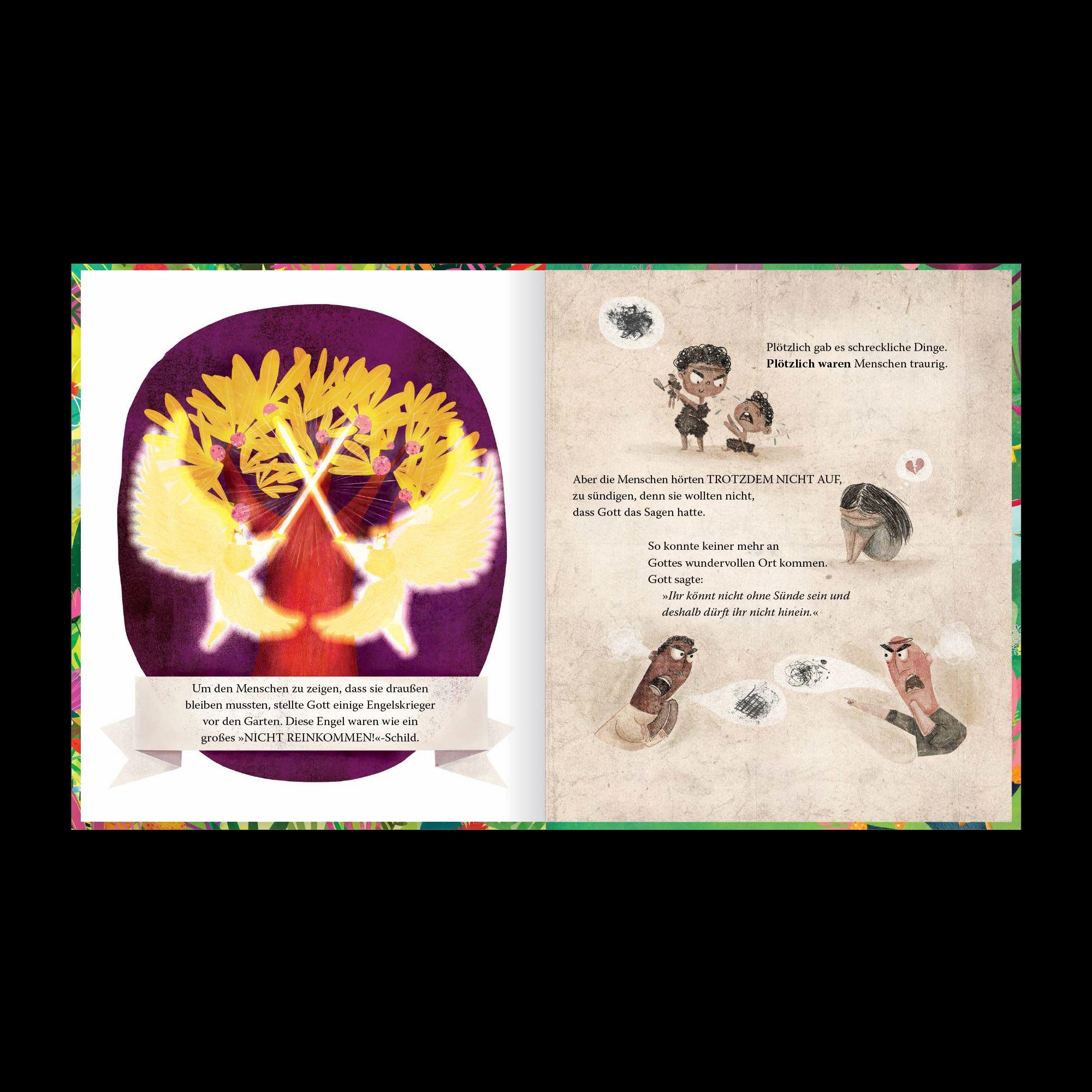 Beispielinhalt (Bild) Der Garten, der Vorhang und das Kreuz