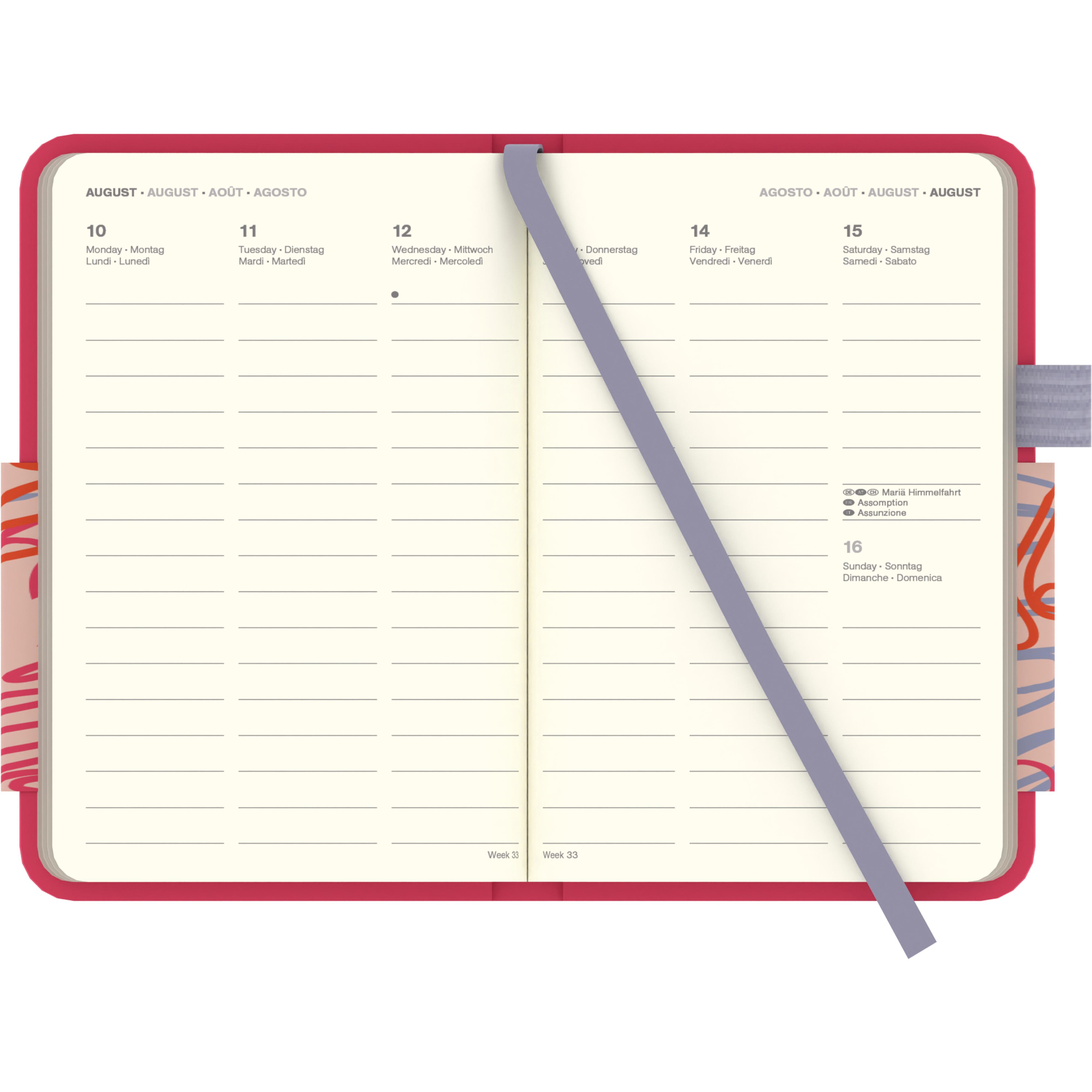 Beispielinhalt (Bild) Sunset Coral 2026 - Diary - Buchkalender - Taschenkalender - 9x14