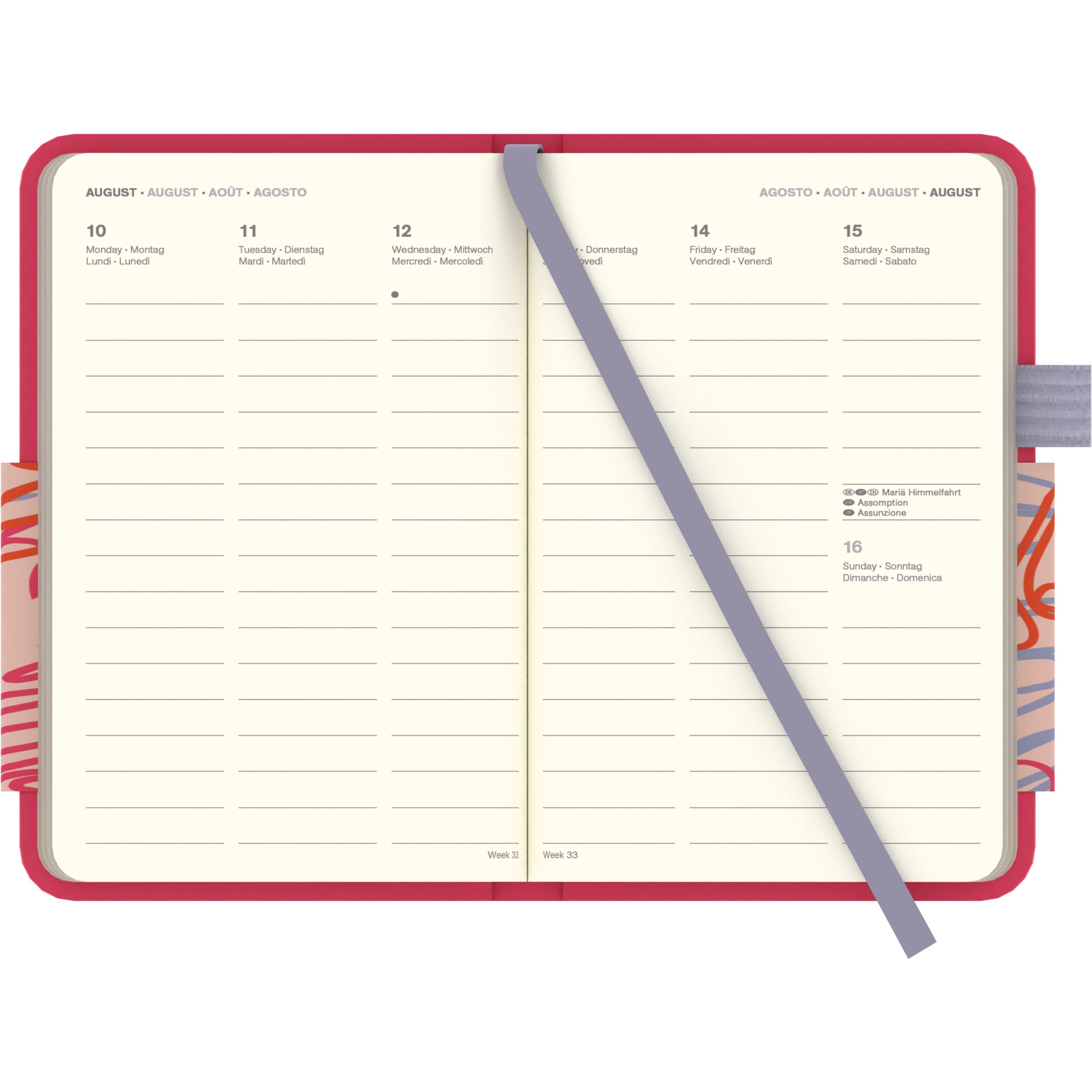 Beispielinhalt (Bild) Sunset Coral 2026 - Diary - Buchkalender - Taschenkalender - 9x14