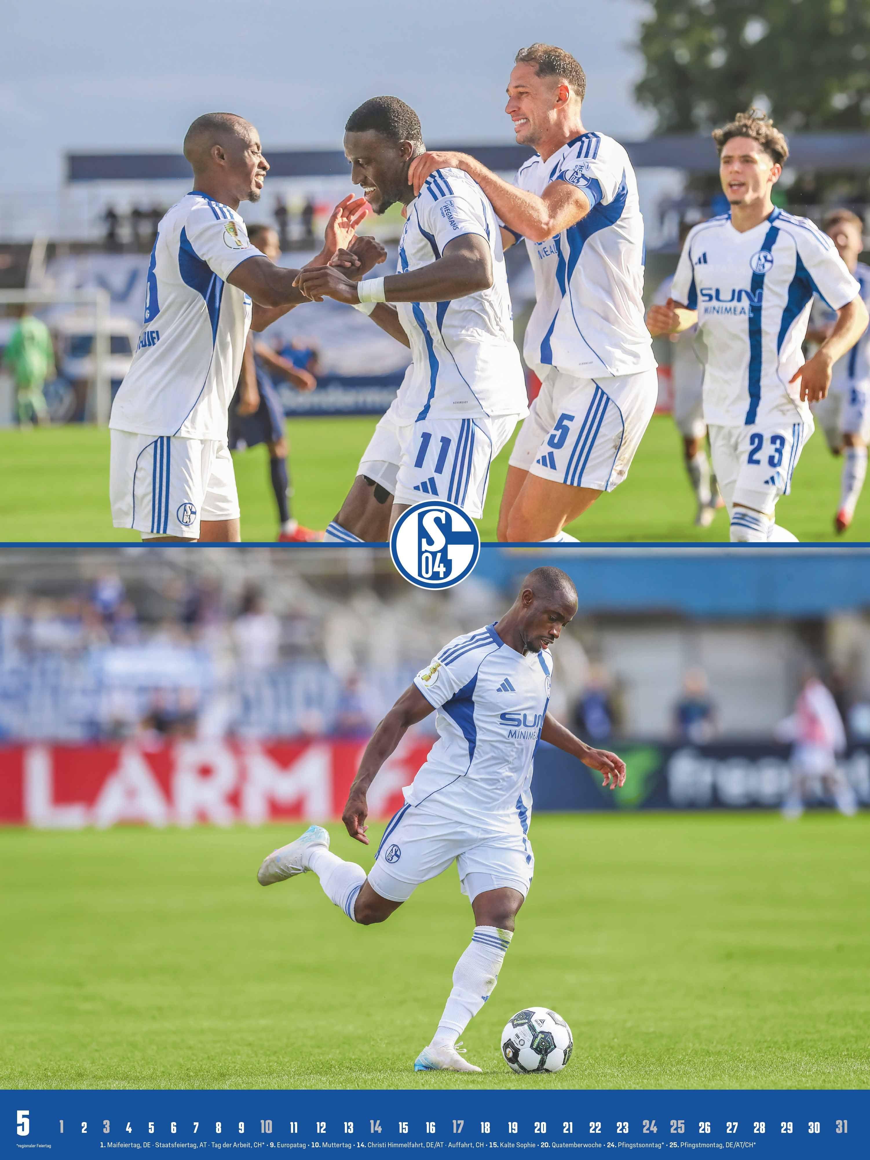 Beispielinhalt (Bild) FC Schalke 04 2026 - Poster-Kalender-XL - Fußball-Kalender - Fan-Kalender - 48x64 - Sport