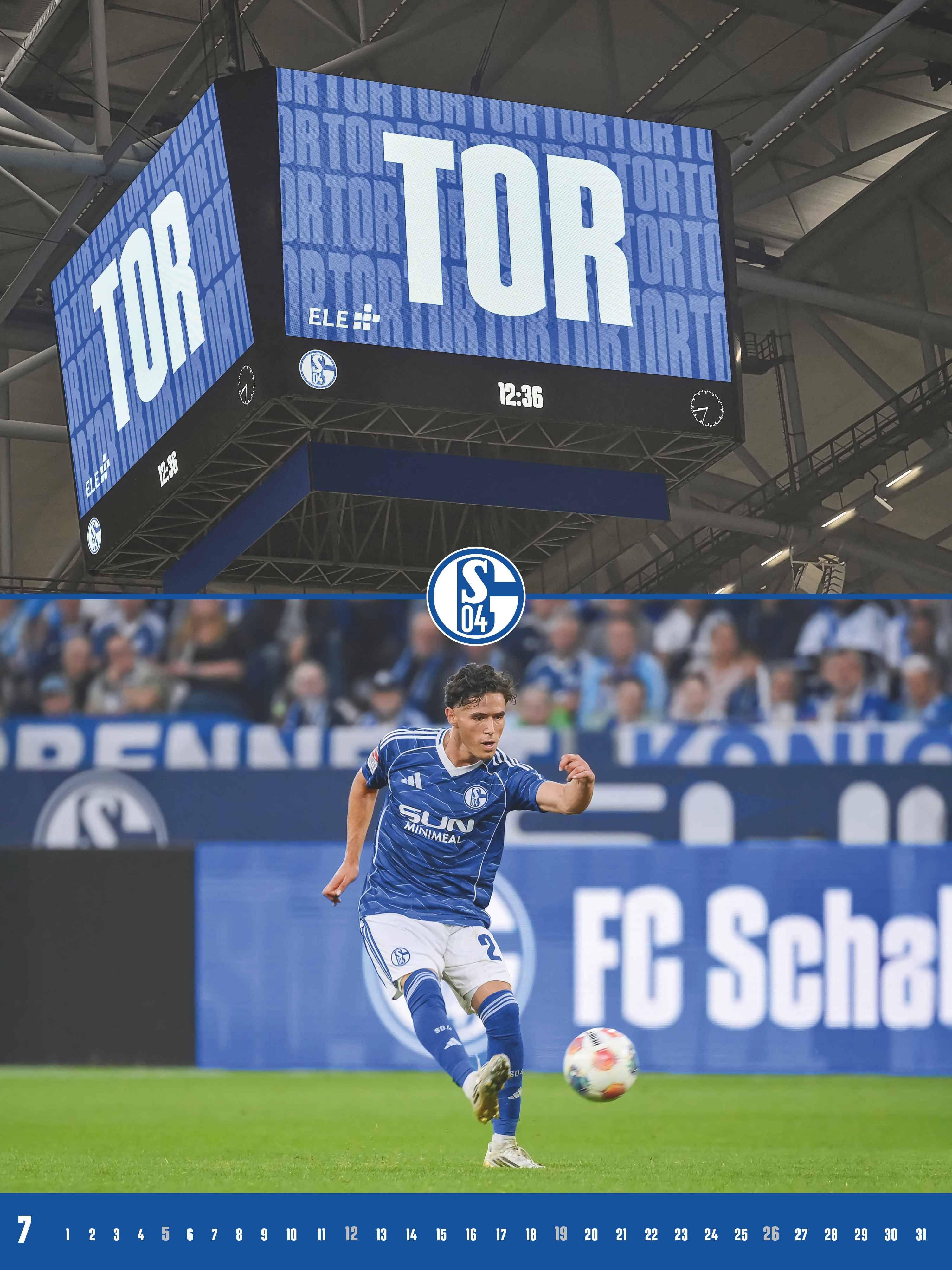 Beispielinhalt (Bild) FC Schalke 04 2026 - Poster-Kalender-XL - Fußball-Kalender - Fan-Kalender - 48x64 - Sport