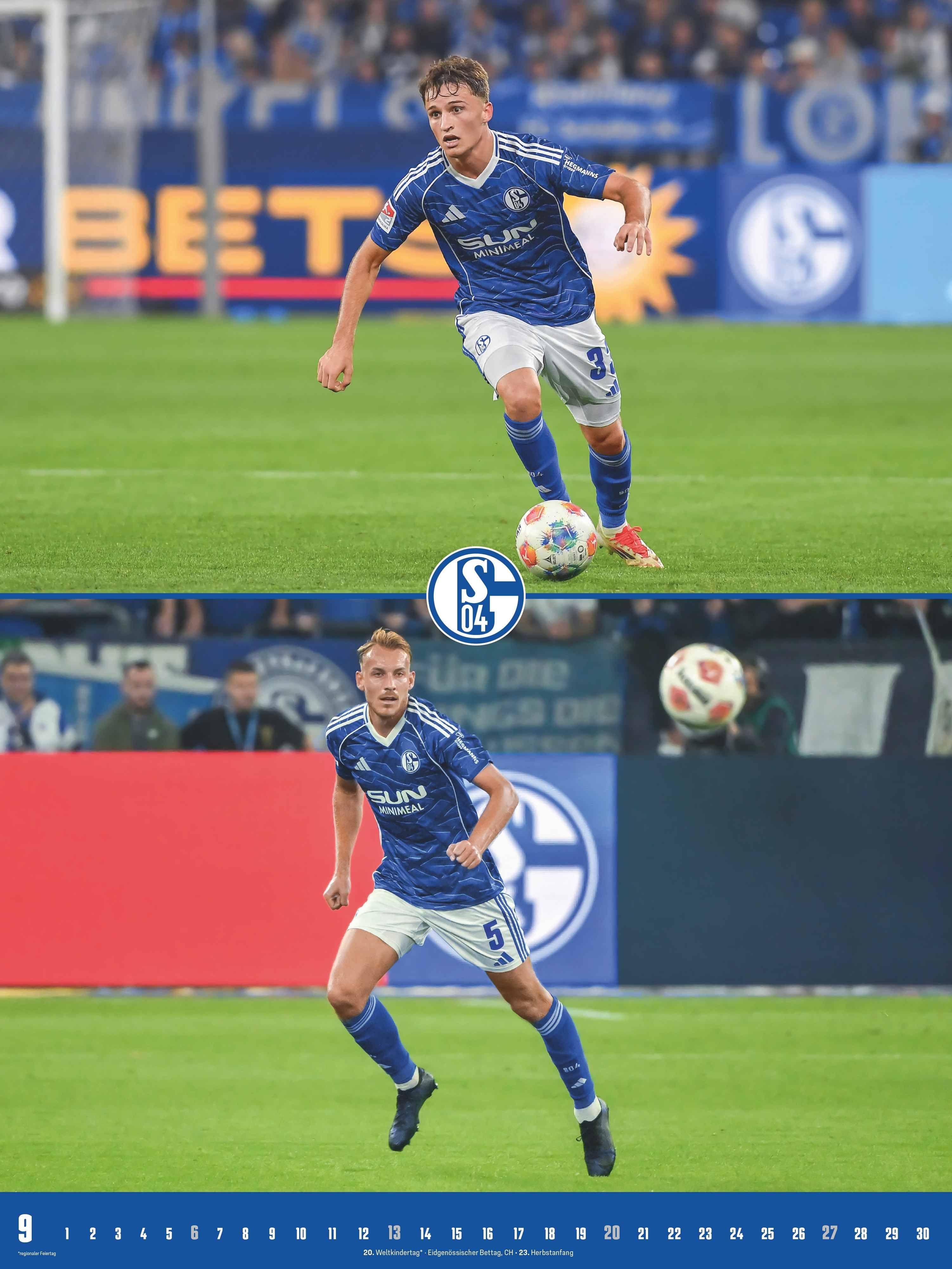 Beispielinhalt (Bild) FC Schalke 04 2026 - Poster-Kalender-XL - Fußball-Kalender - Fan-Kalender - 48x64 - Sport