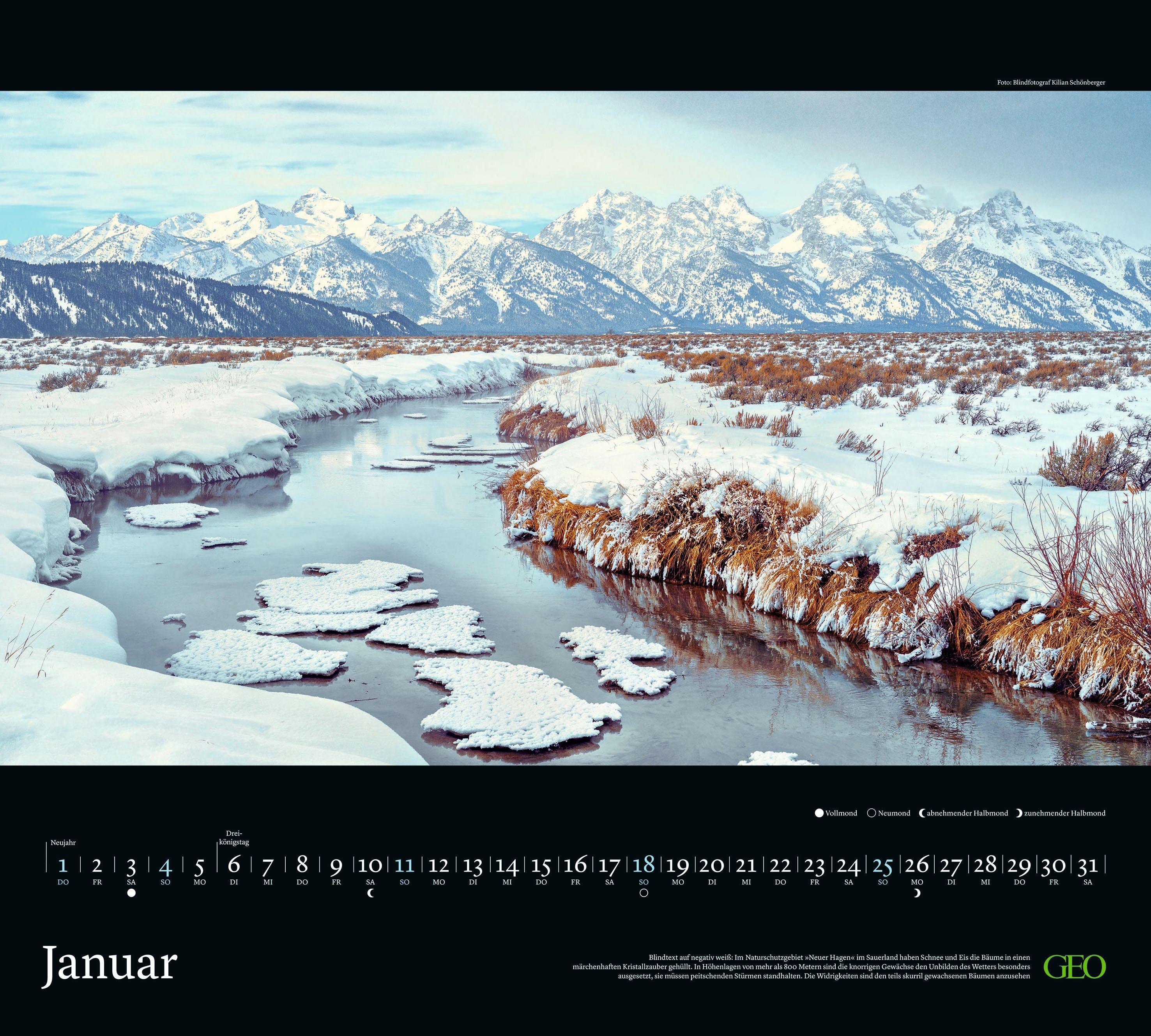 Beispielinhalt (Bild) GEO Traumziele 2026 - Wand-Kalender - Reise-Kalender - Poster-Kalender - 50x45