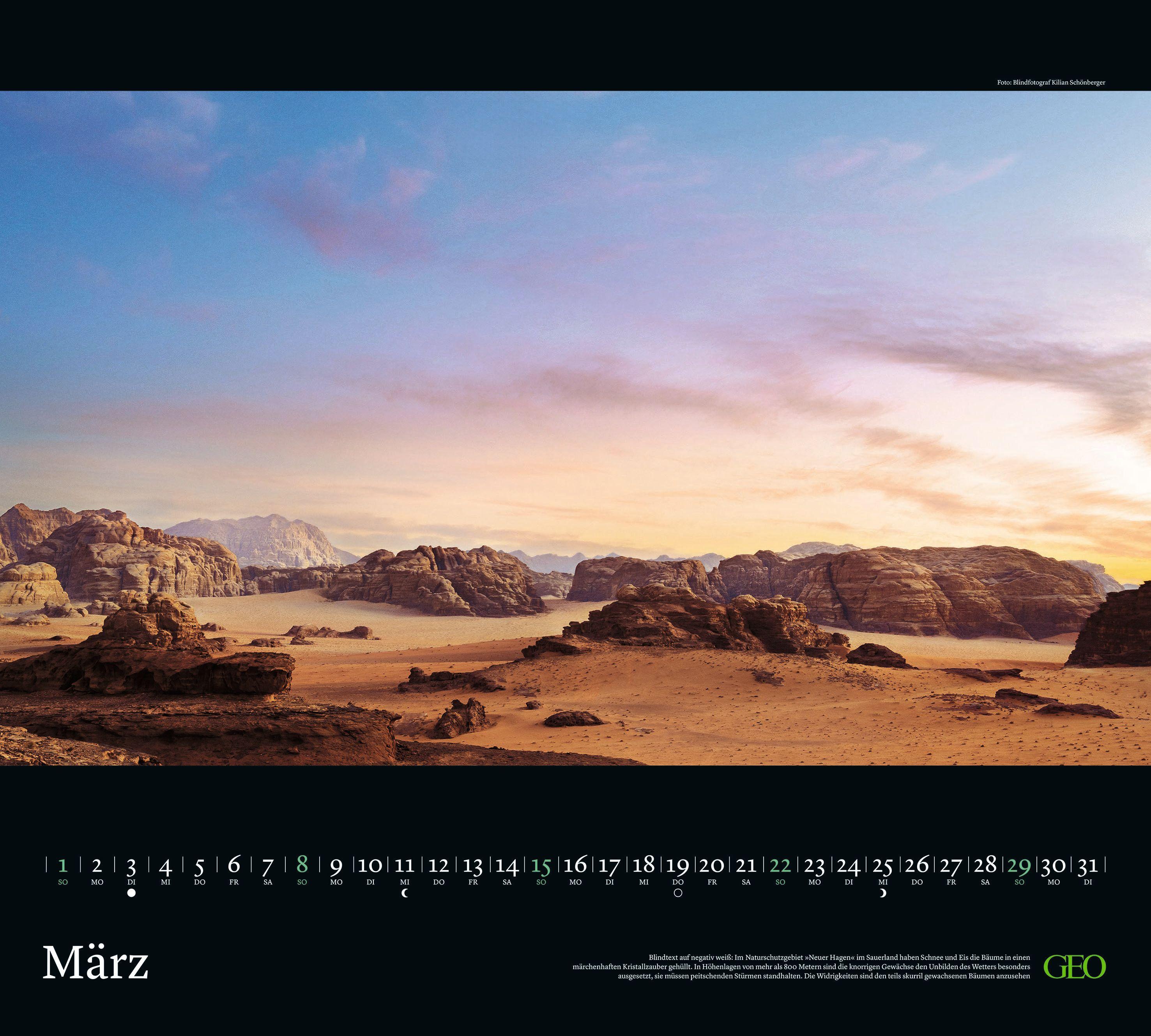 Beispielinhalt (Bild) GEO Traumziele 2026 - Wand-Kalender - Reise-Kalender - Poster-Kalender - 50x45