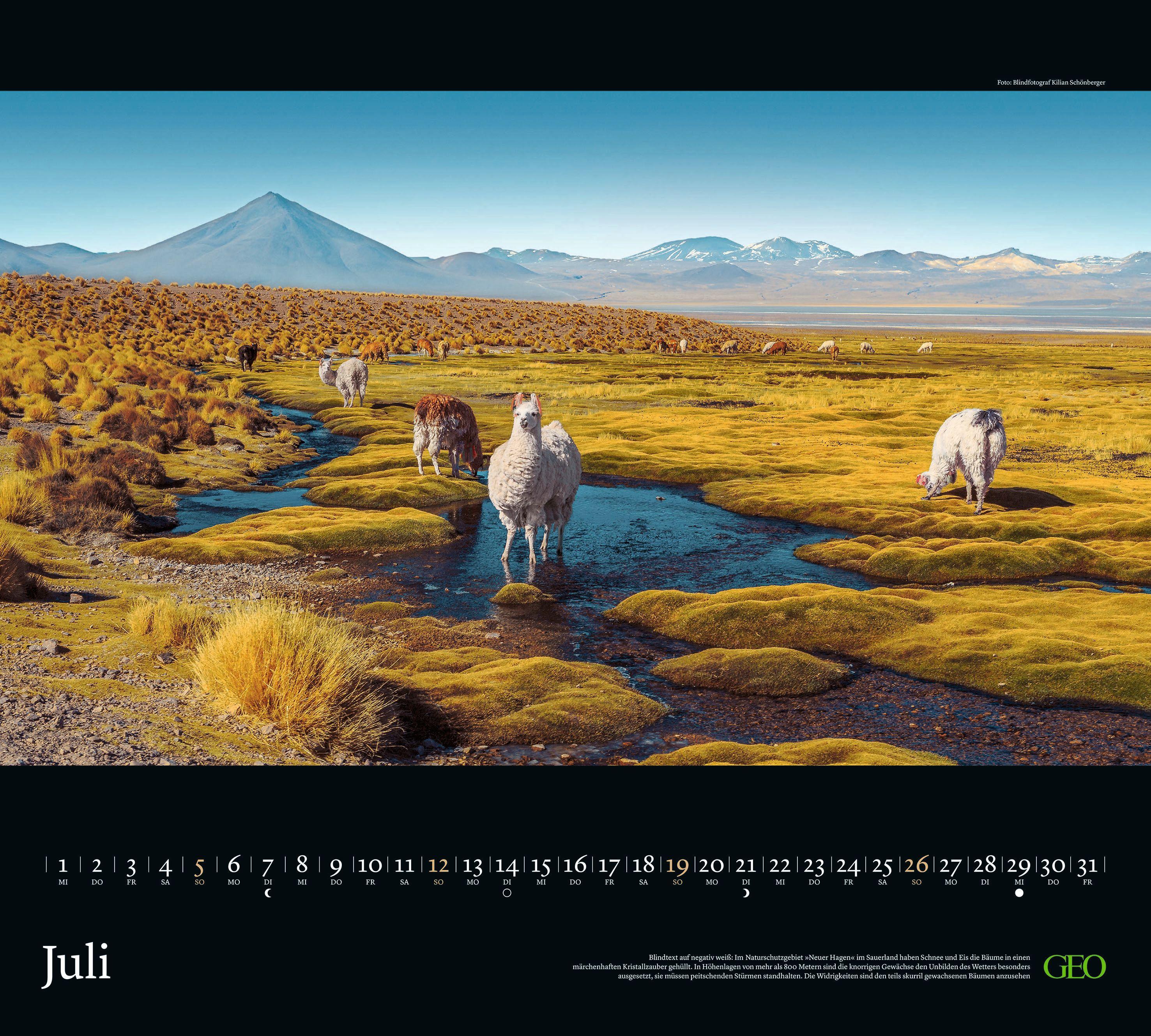 Beispielinhalt (Bild) GEO Traumziele 2026 - Wand-Kalender - Reise-Kalender - Poster-Kalender - 50x45