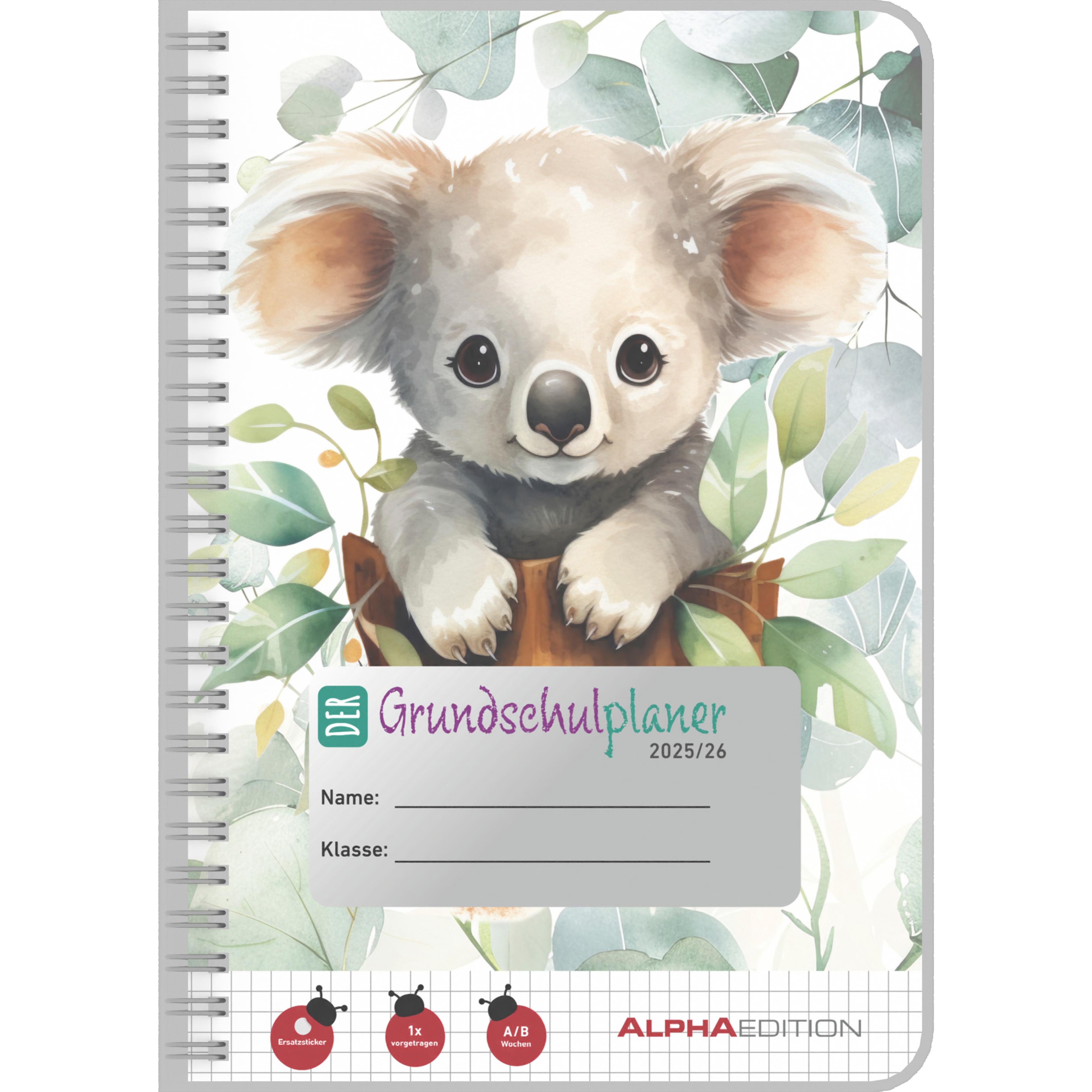 Vorderes Coverbild Grundschulplaner Koala