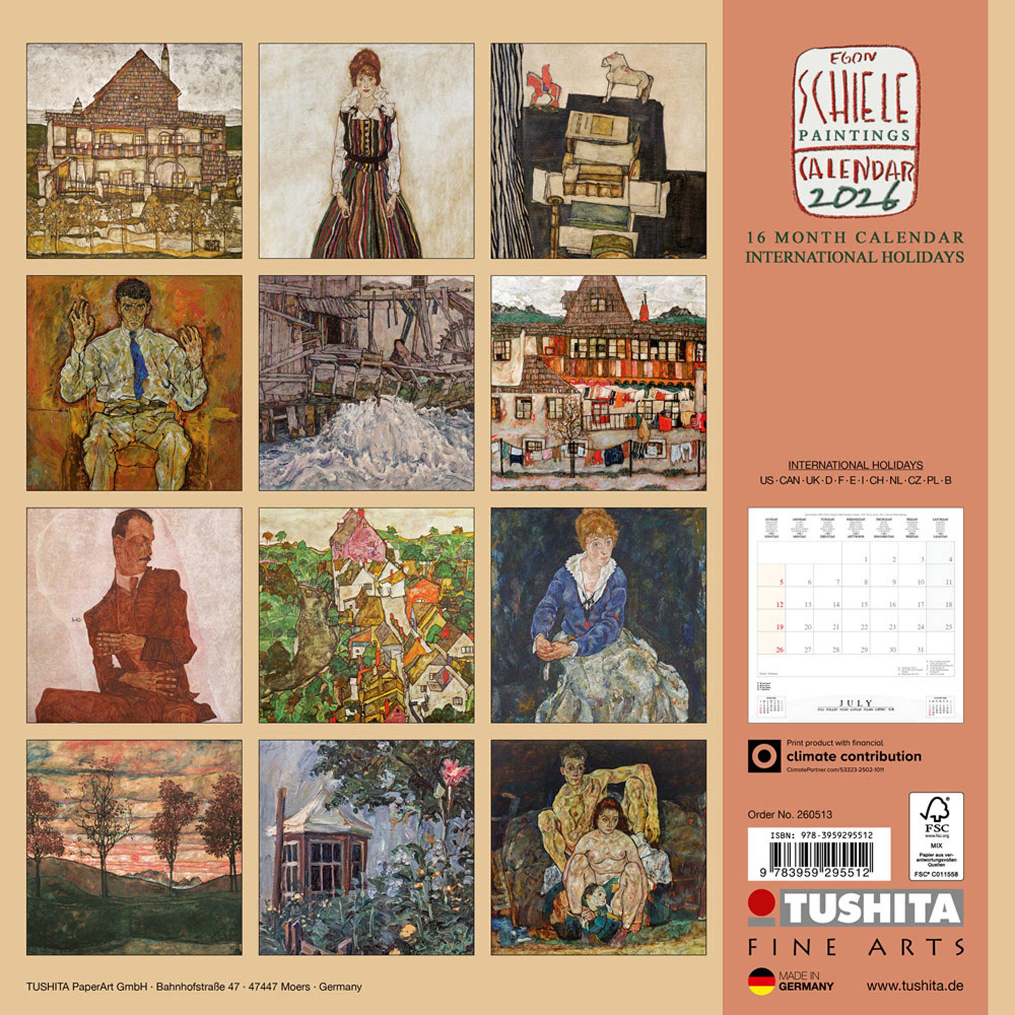 Rückseitencover Egon Schiele - Paintings 2026