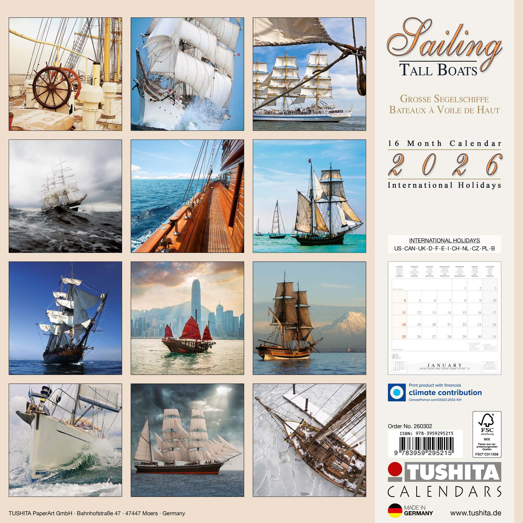 Rückseitencover Sailing tall Boats 2026