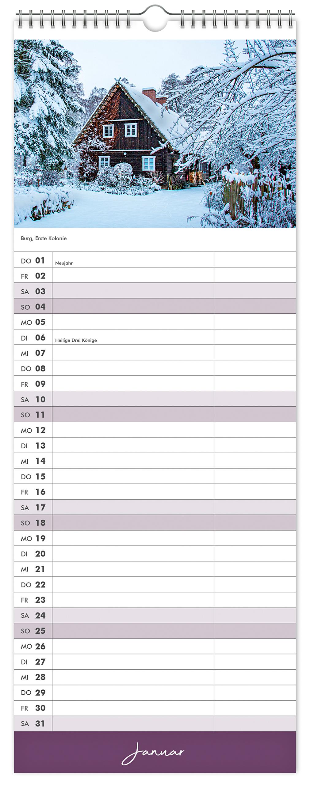 Beispielinhalt (Bild) Küchenkalender Spreewald 2026 NEU! inkl. Rezepte