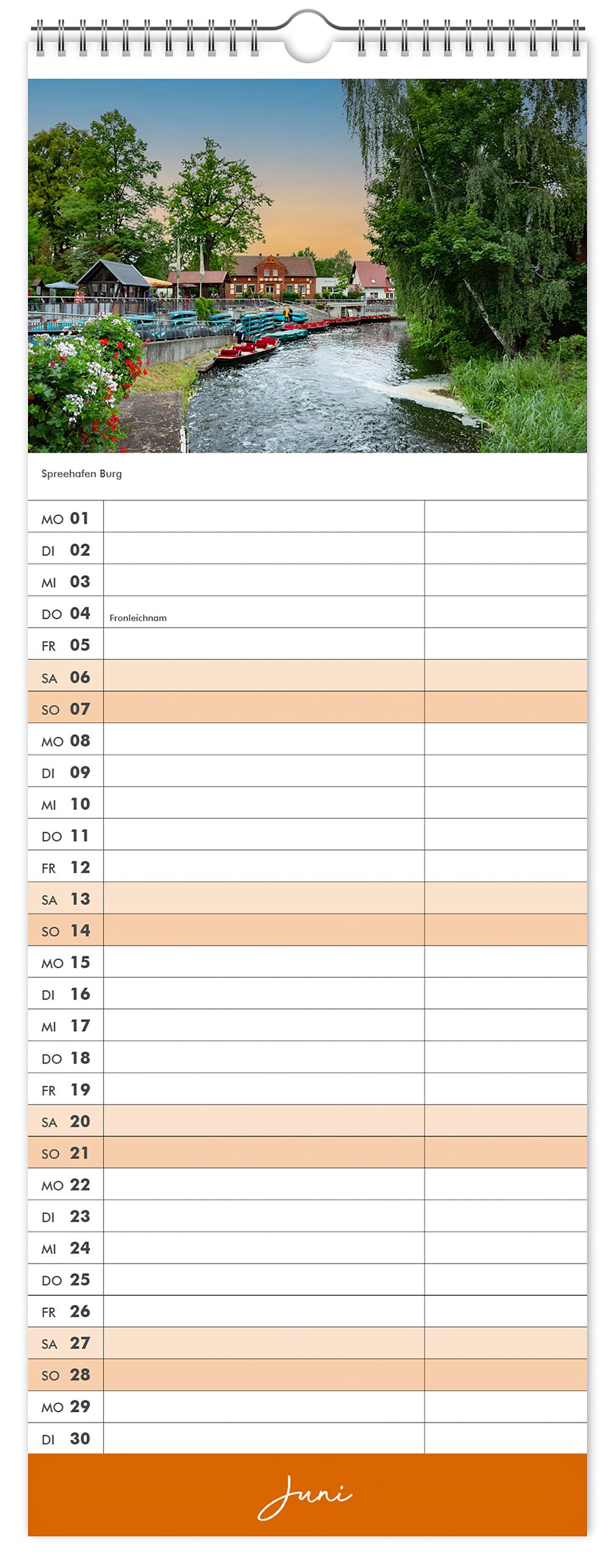 Beispielinhalt (Bild) Küchenkalender Spreewald 2026 NEU! inkl. Rezepte