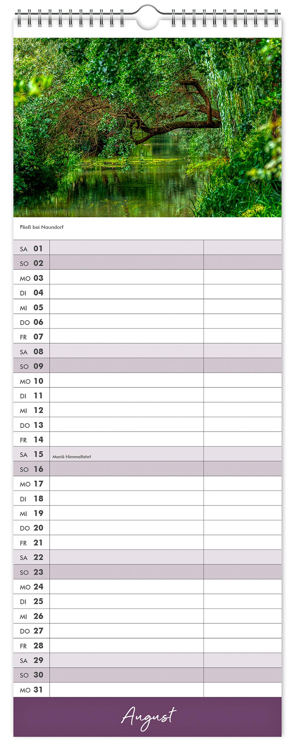 Beispielinhalt (Bild) Küchenkalender Spreewald 2026 NEU! inkl. Rezepte
