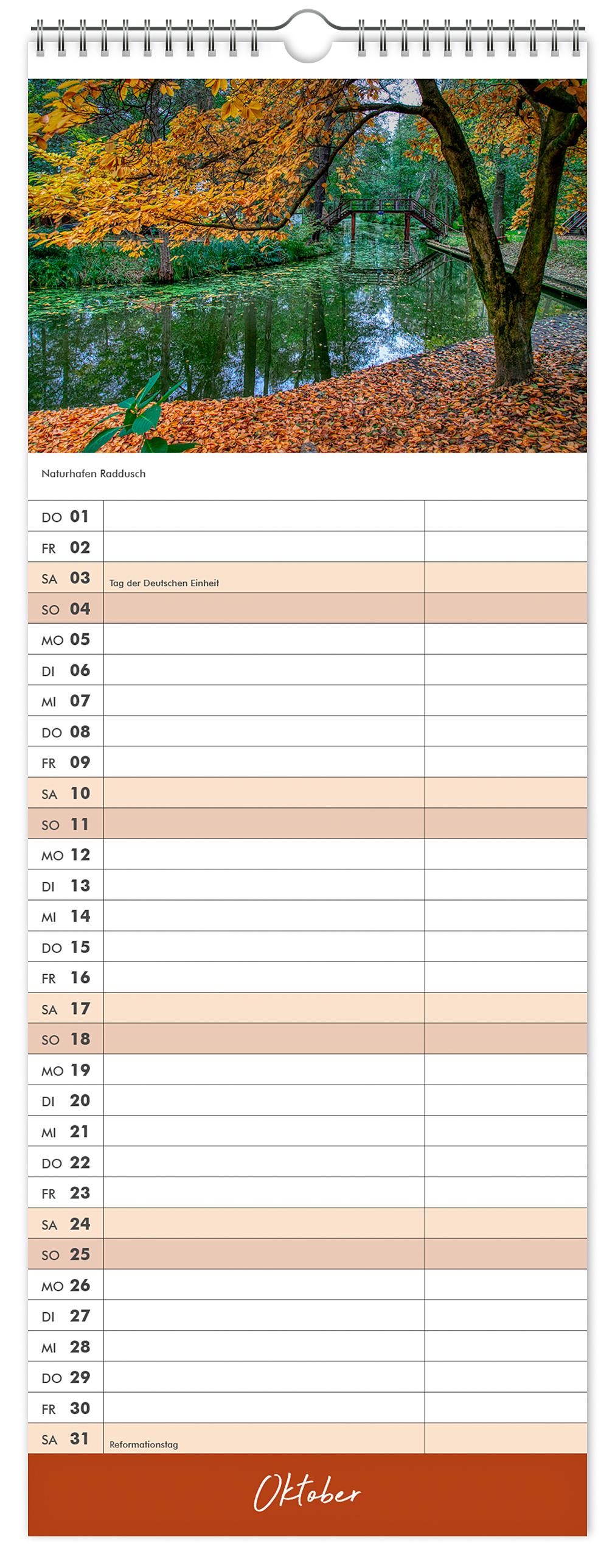 Beispielinhalt (Bild) Küchenkalender Spreewald 2026 NEU! inkl. Rezepte
