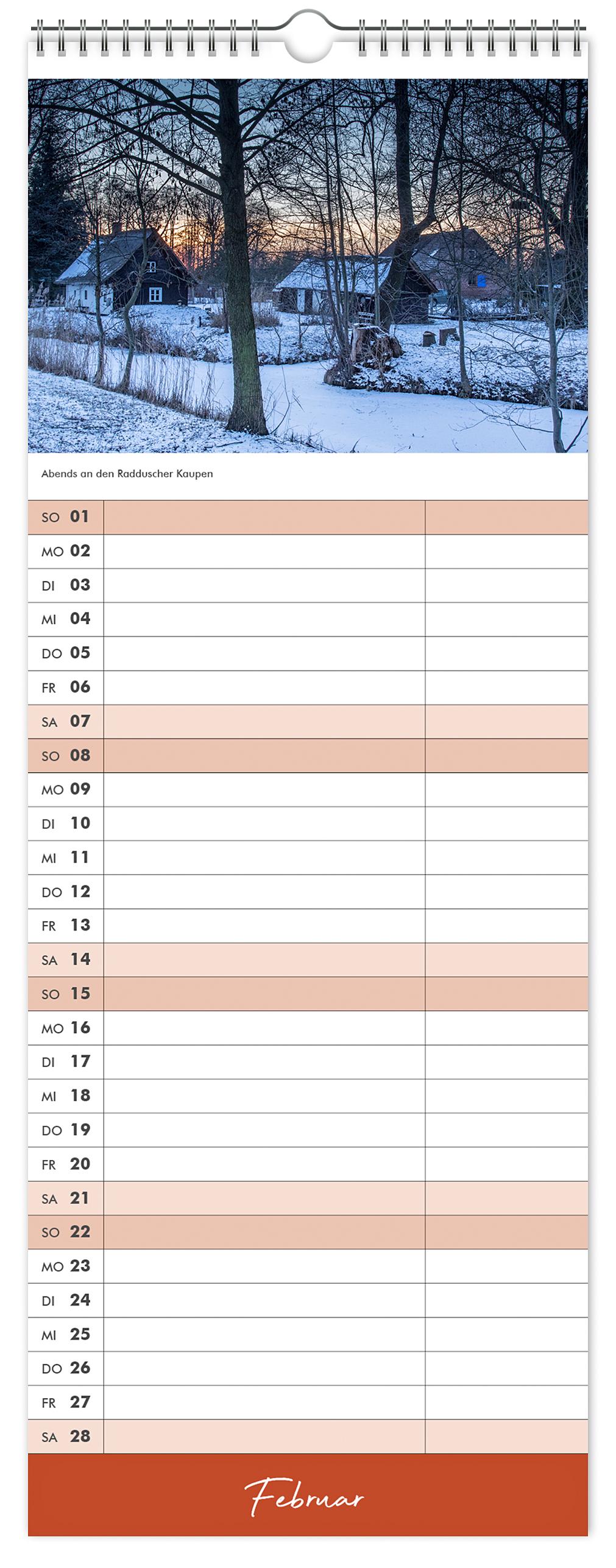 Beispielinhalt (Bild) Küchenkalender Spreewald 2026 NEU! inkl. Rezepte