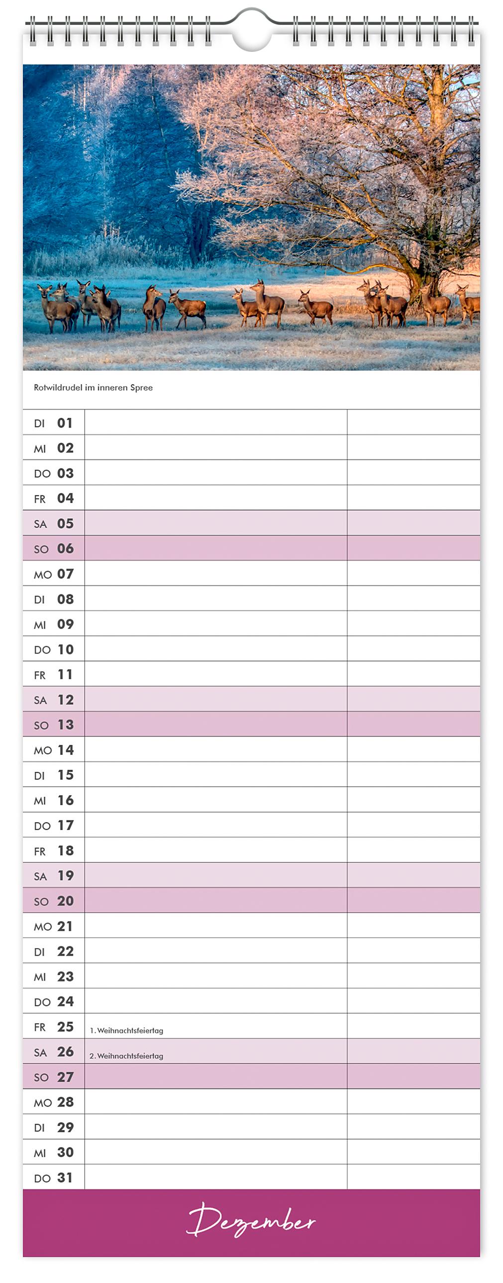 Beispielinhalt (Bild) Küchenkalender Spreewald 2026 NEU! inkl. Rezepte