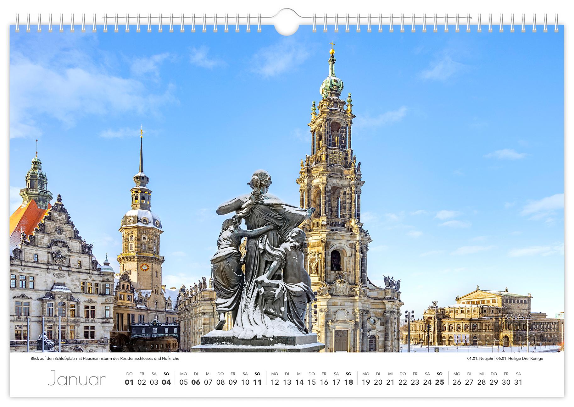 Beispielinhalt (Bild) Kalender Dresden Elbflorenz 2026